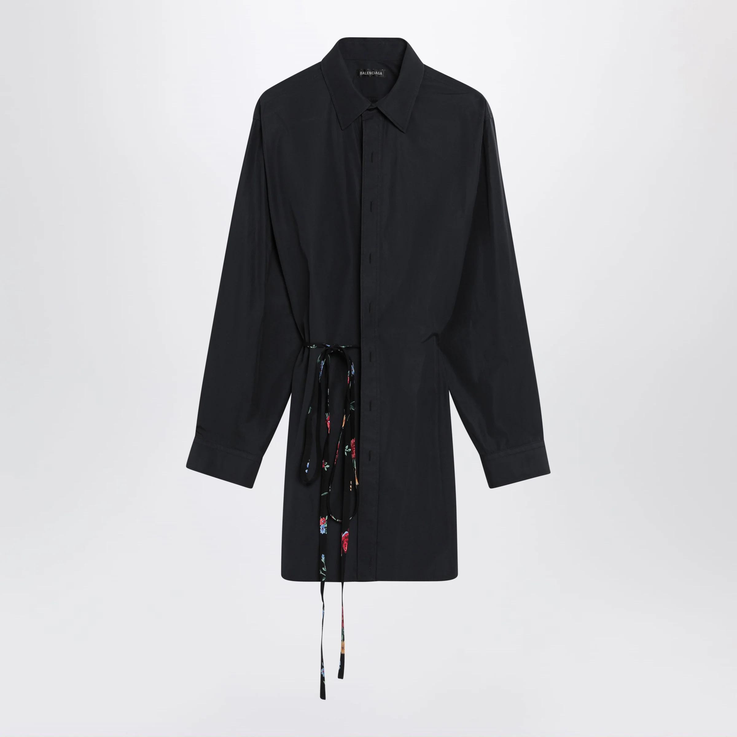 Balenciaga Short dress with floral waist belt