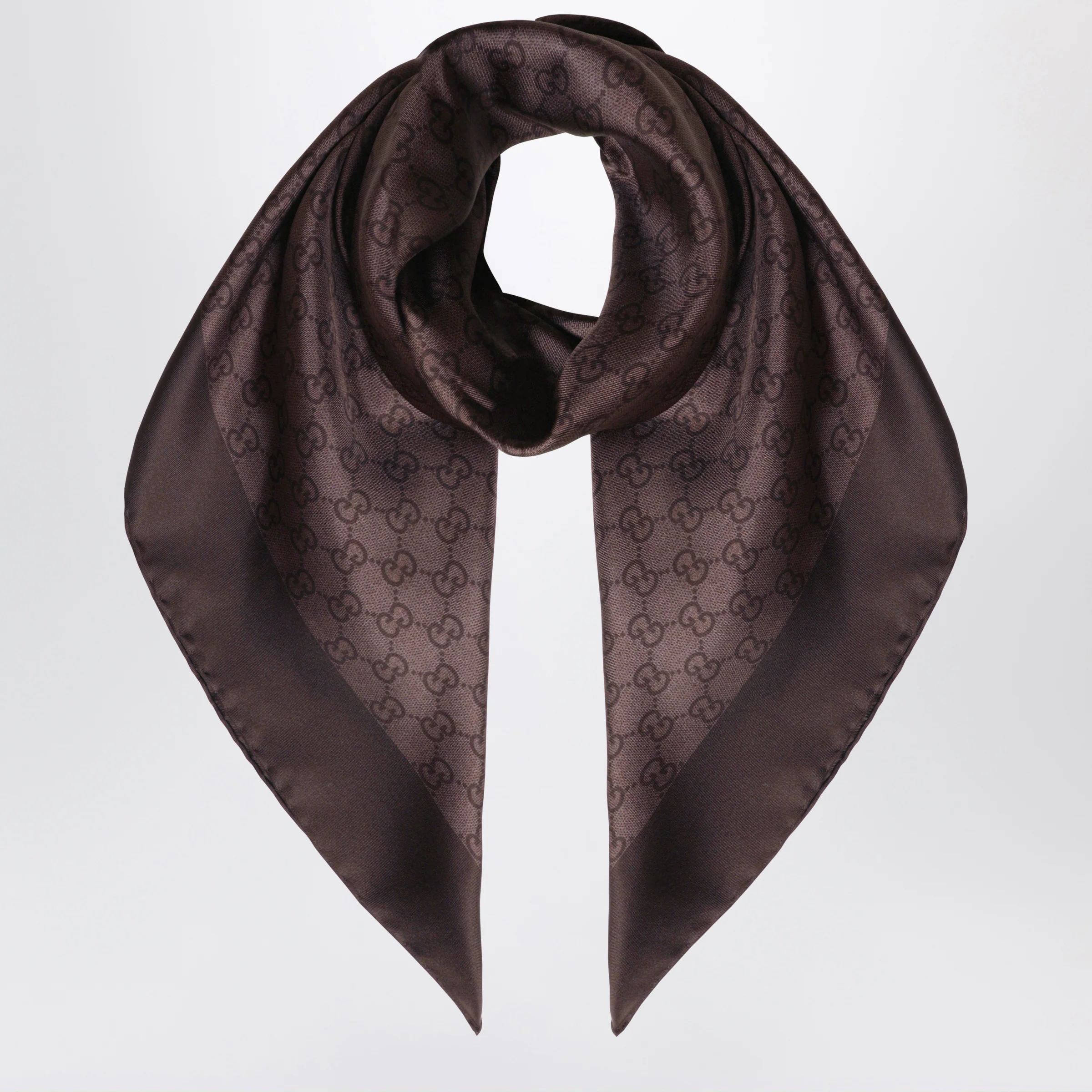GUCCI Printed silk twill carré with GG print