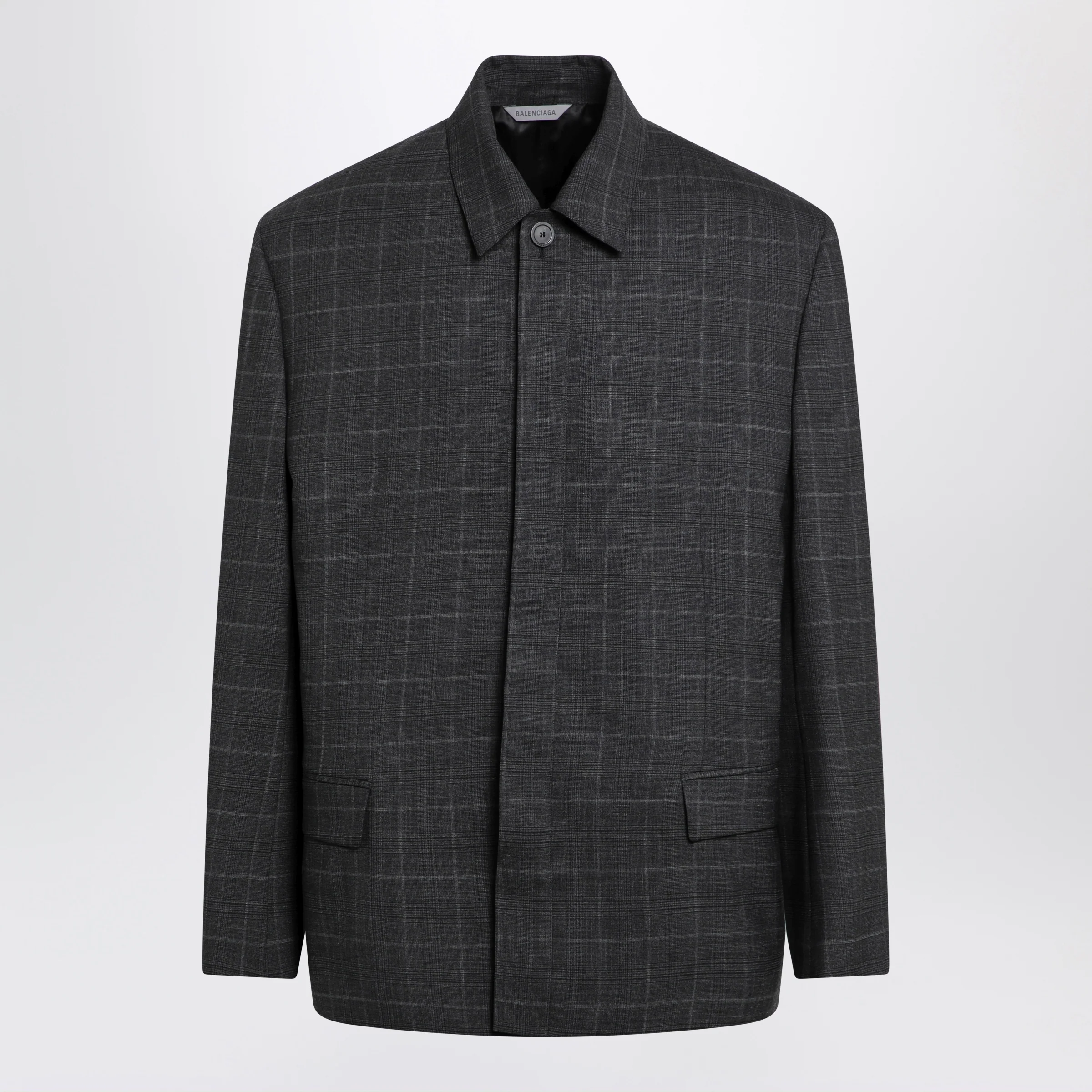 Balenciaga Grey check wool jacket
