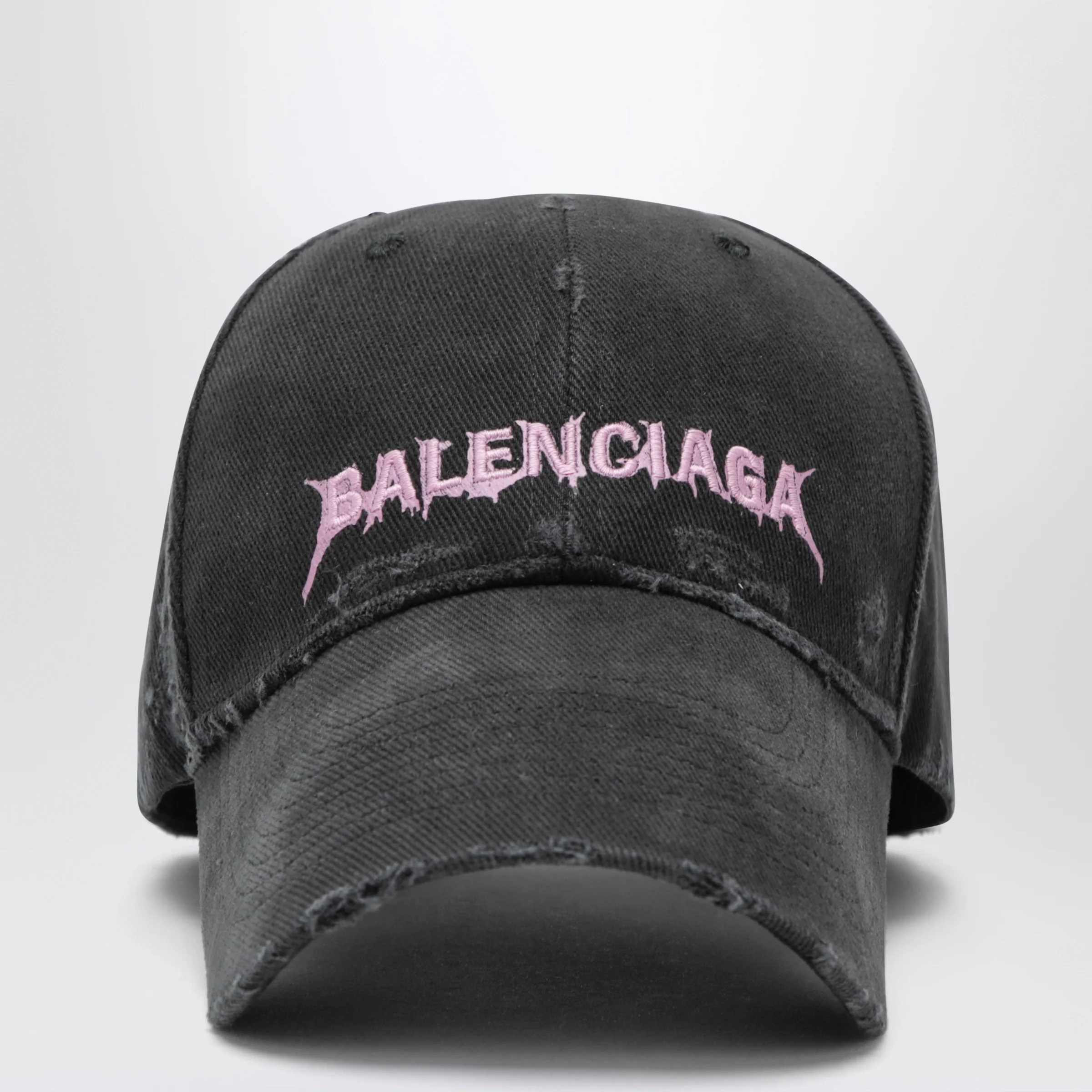 DIY Balenciaga Back baseball cap in cotton drill, black