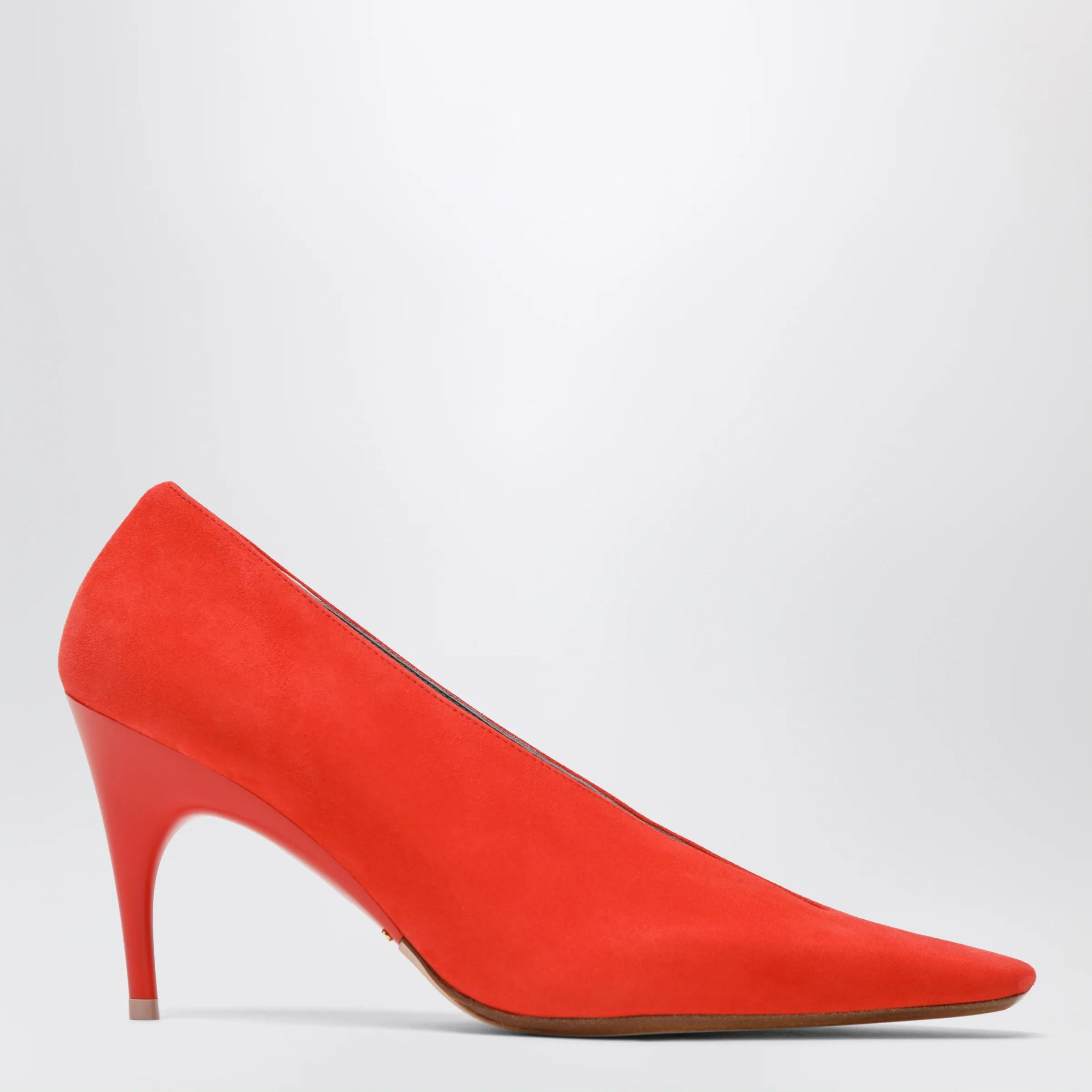 Balenciaga Duchesse 90 mm suede goatskin pumps in tangerine