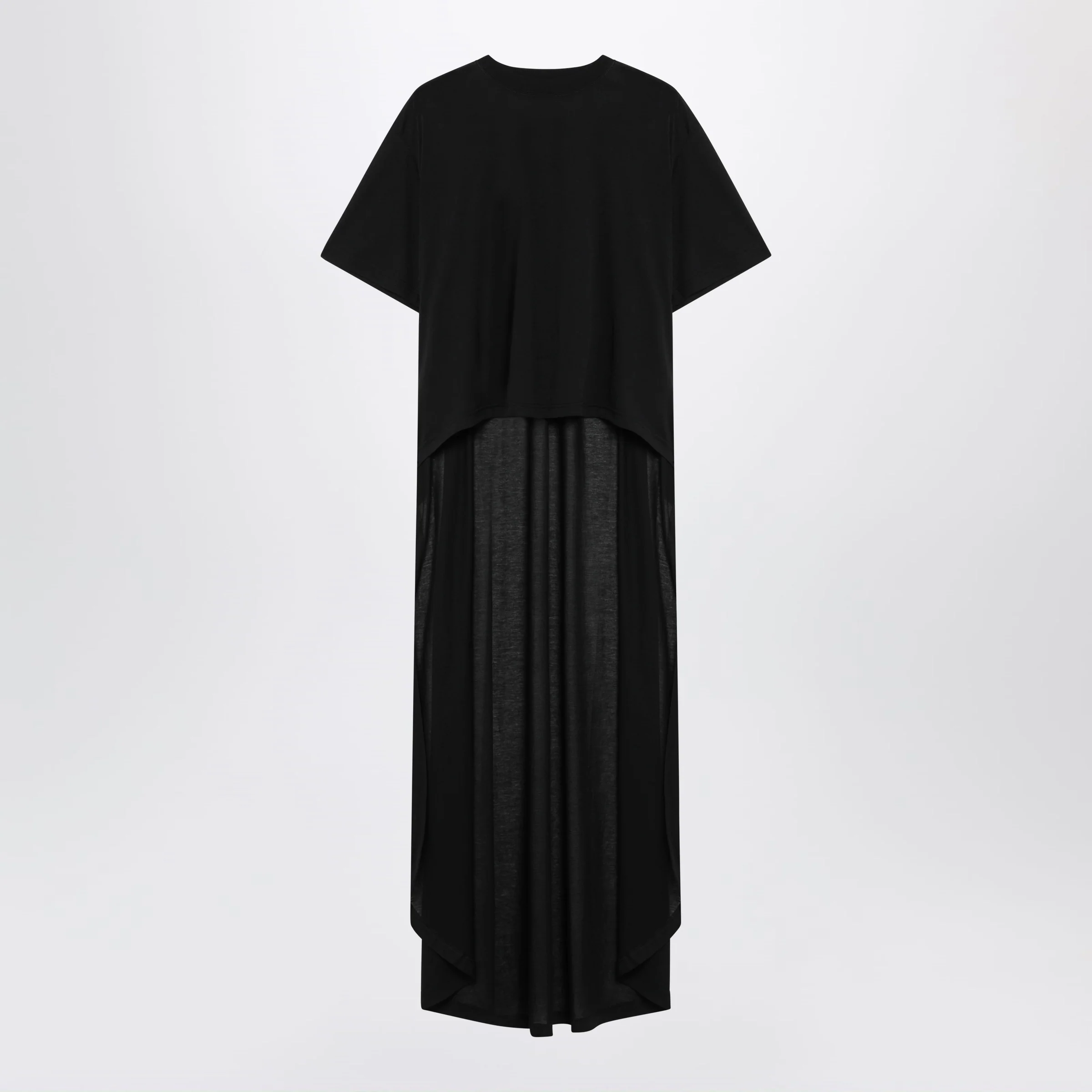 Balenciaga Black maxi train T-shirt in cotton jersey