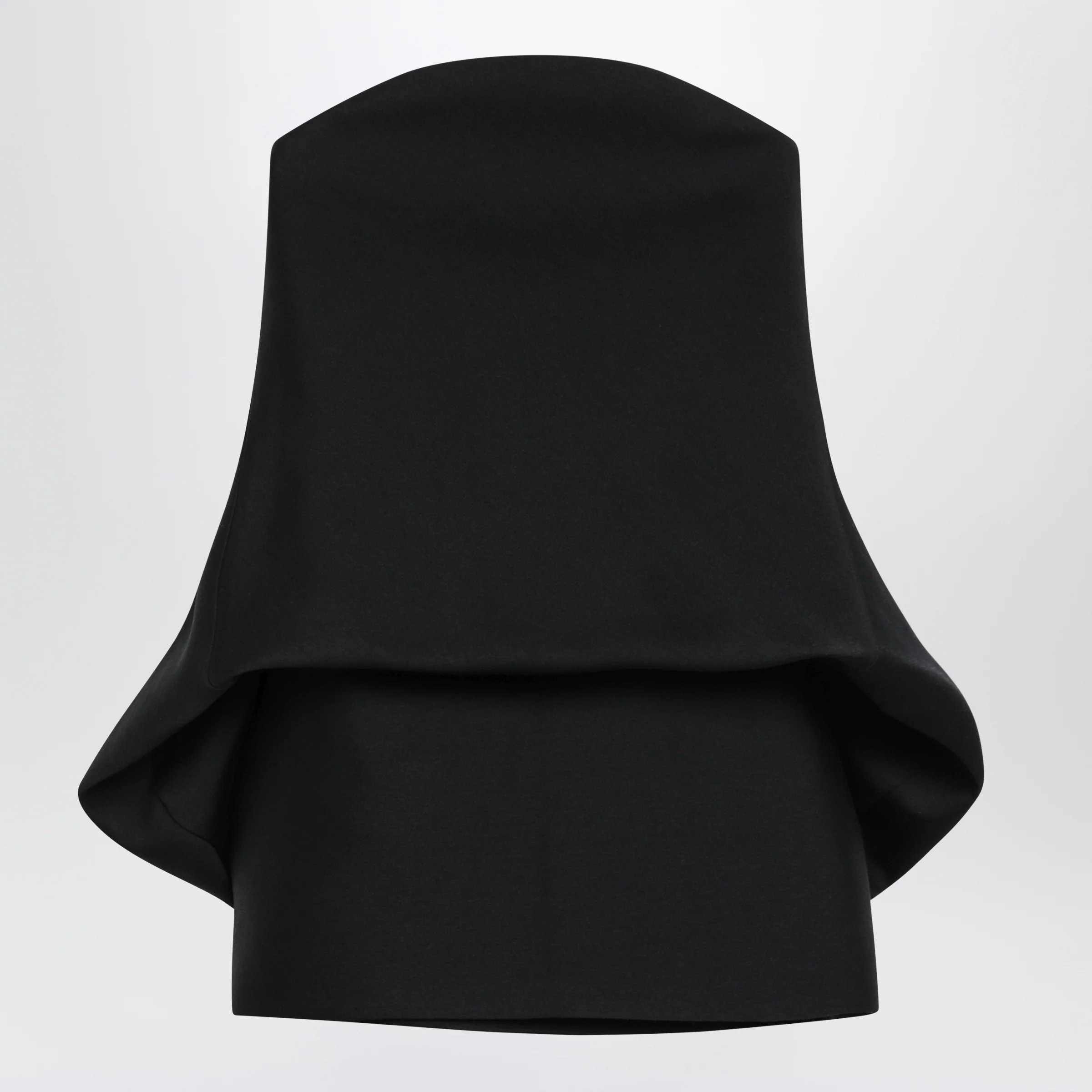 Balenciaga Mini balloon bustier dress in wool and silk black