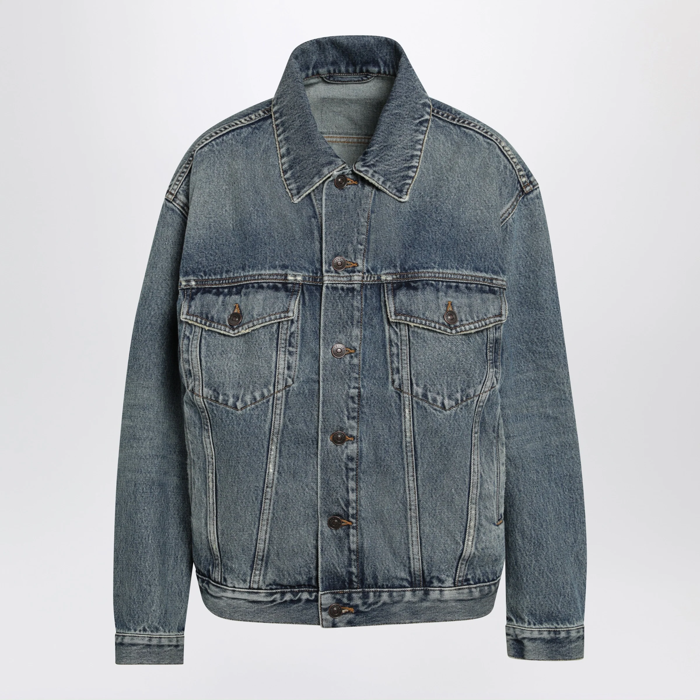 Balenciaga Kick cotton denim jacket in dirty vintage blue