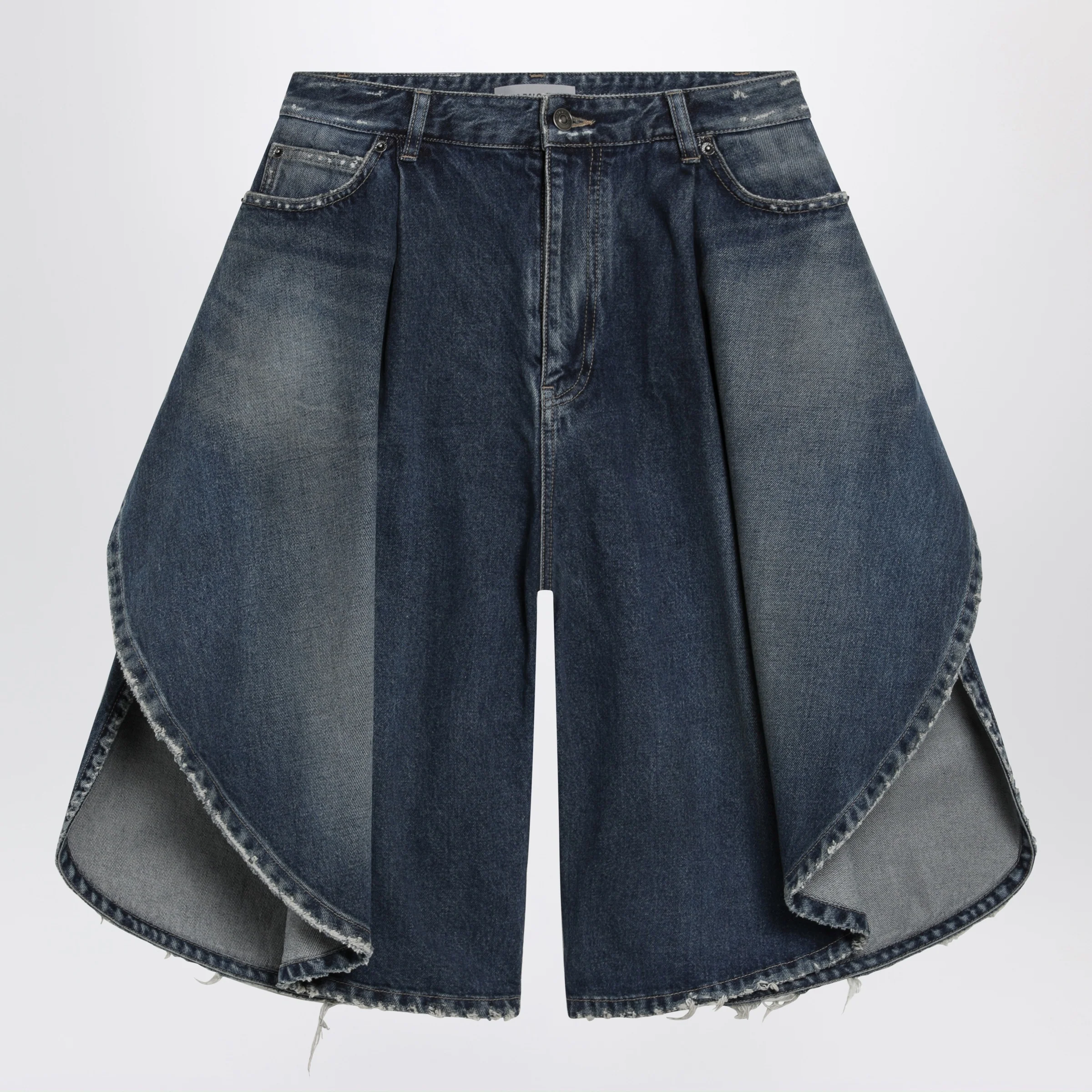 Balenciaga Tulipano women's denim bermuda shorts in Dark Ocean