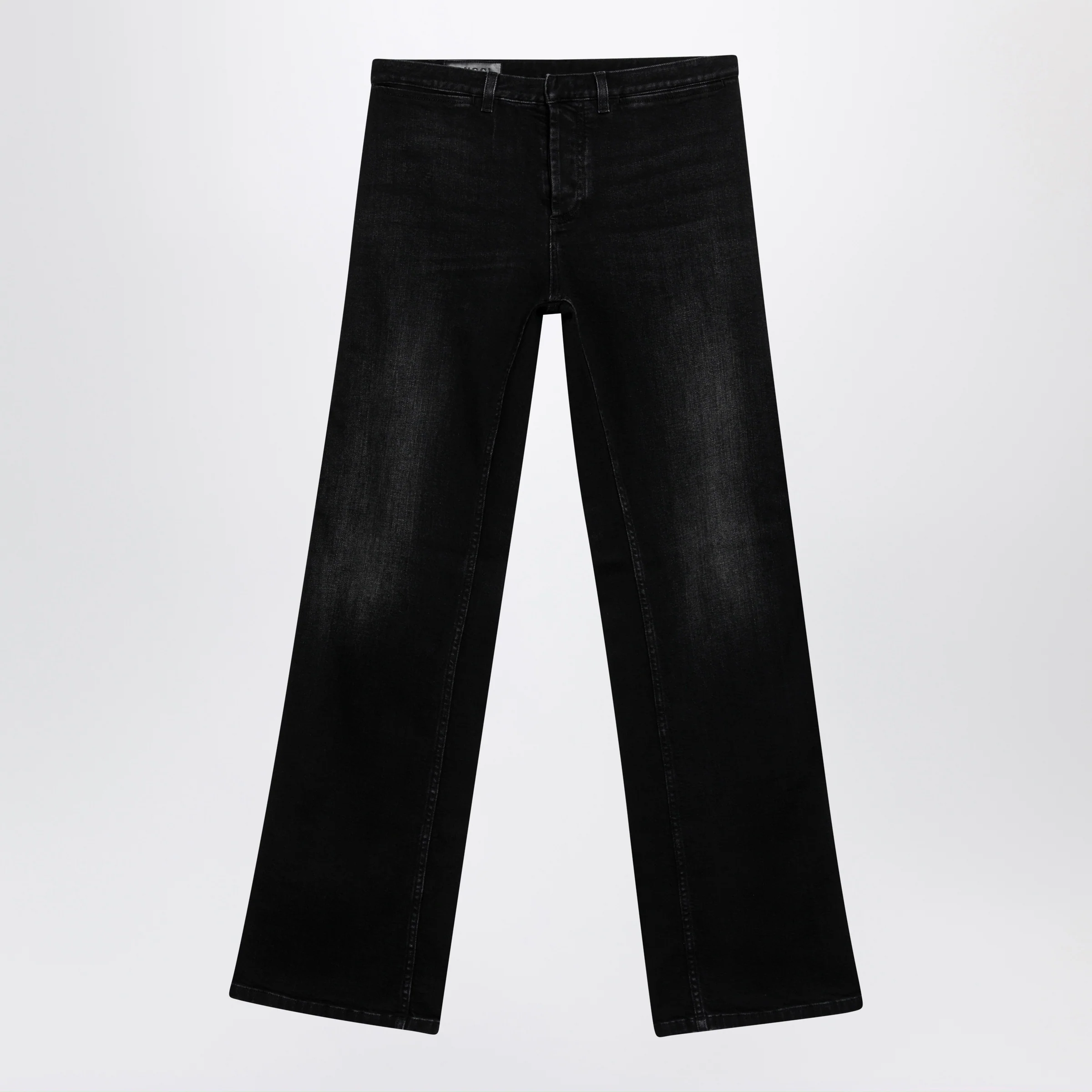 GUCCI Low-rise cotton denim jeans with Web tape in black