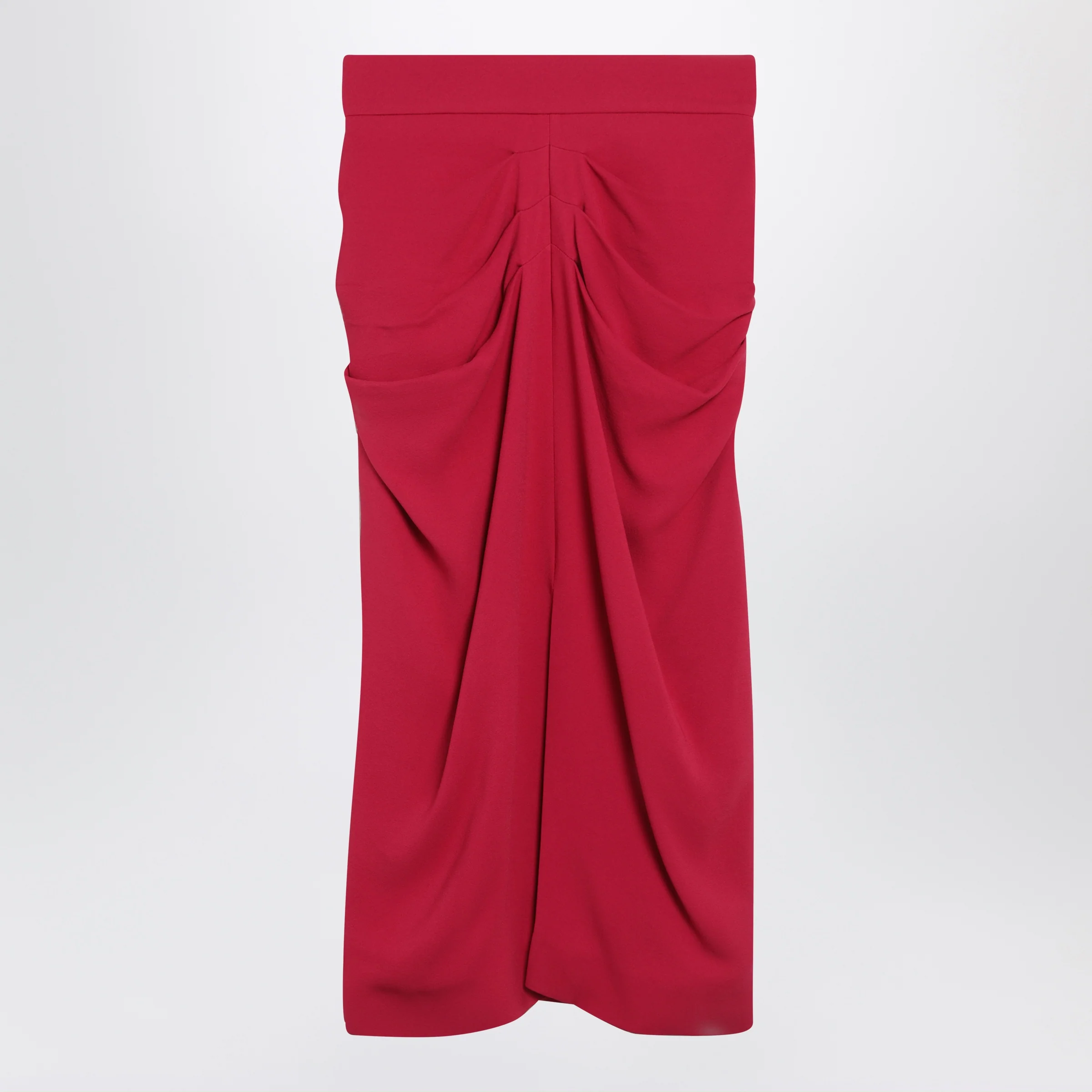 Valentino Red midi skirt with ruched detail