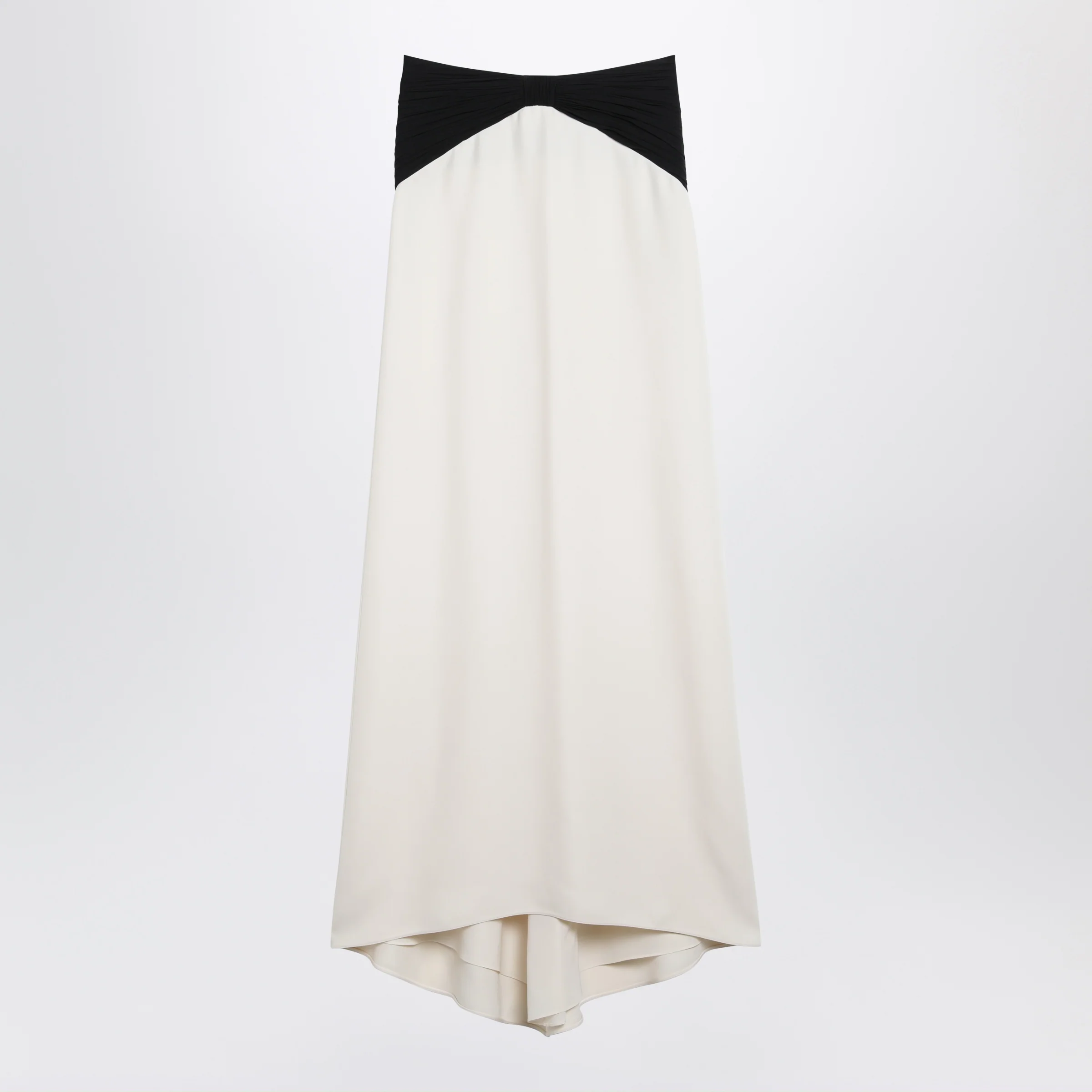 Valentino Long silk skirt in Vanilla/Black