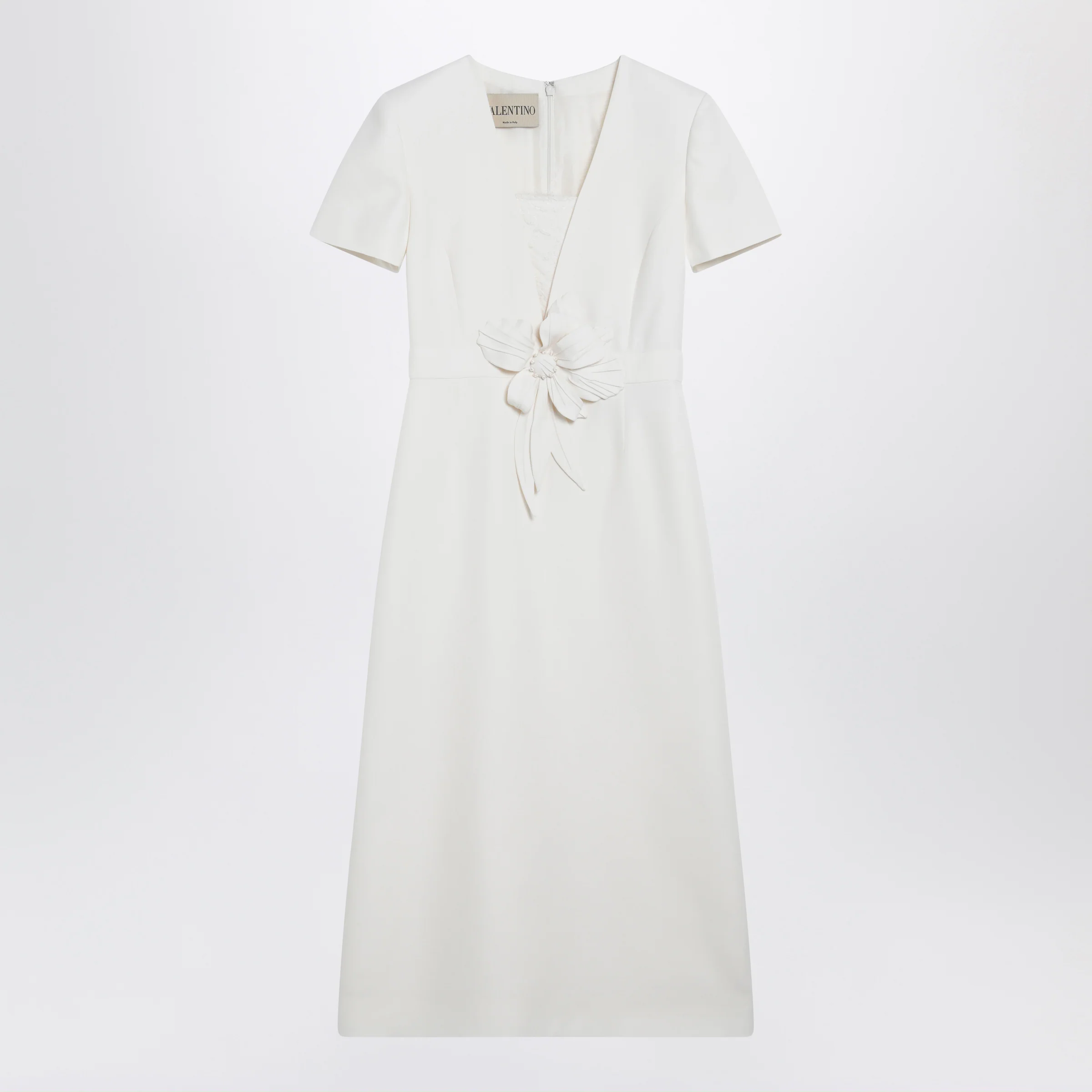 Valentino Embroidered crepe evening dress in ivory