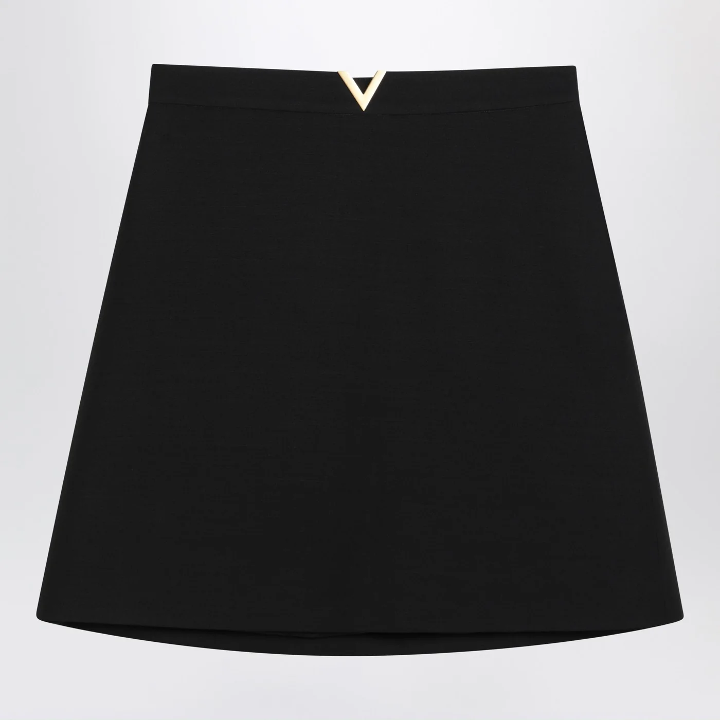 Valentino Black mini skirt with V Gold detail