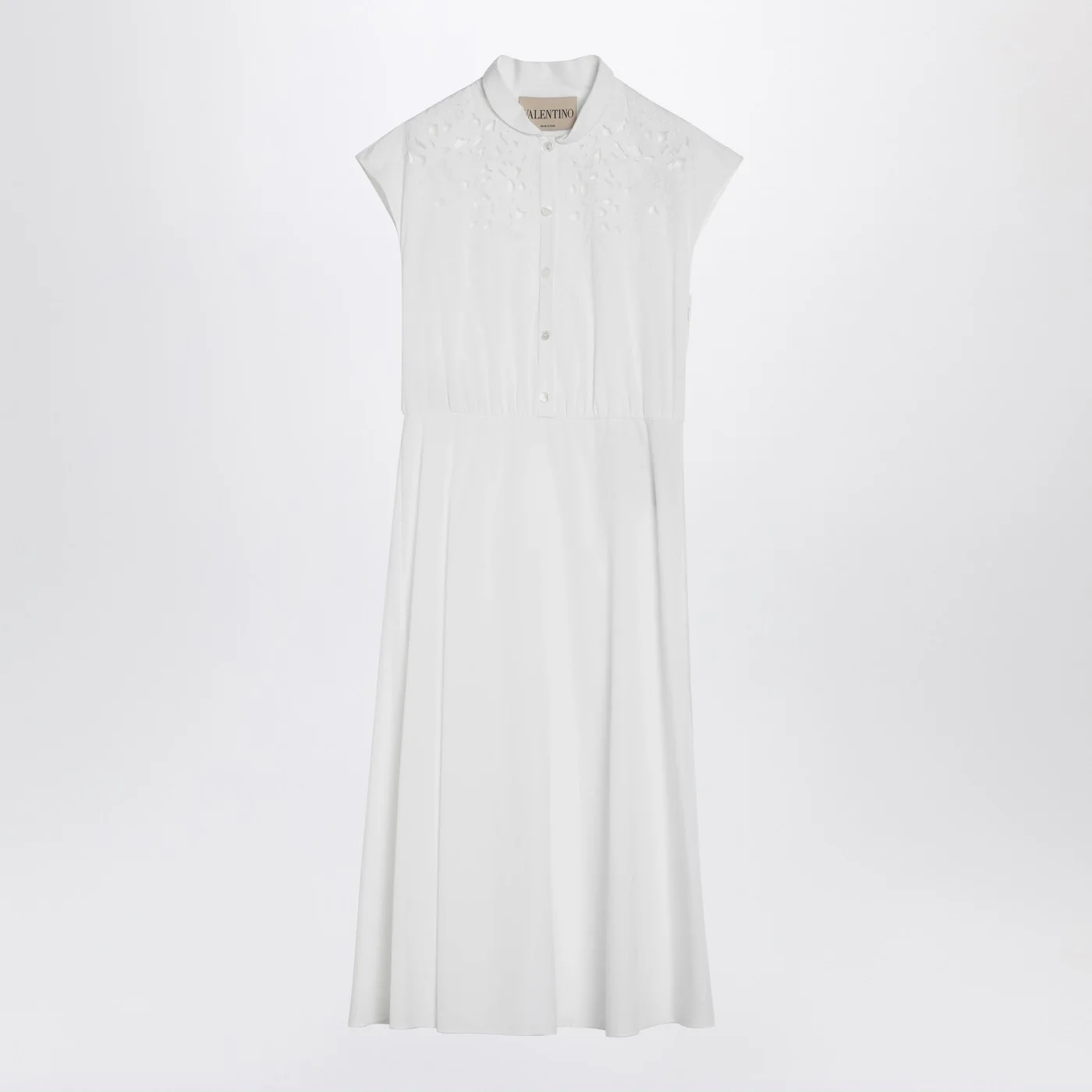 Valentino White midi dress with Sangallo embroidery