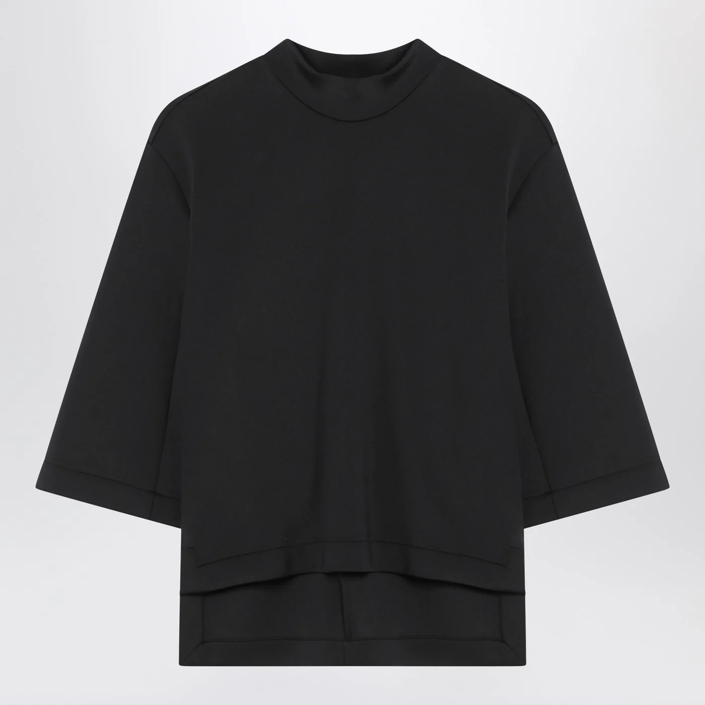 Moncler X Edward Enninful Black top with asymmetric hem