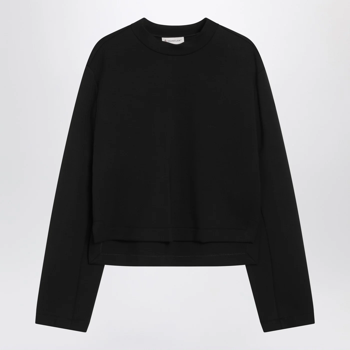Moncler X Edward Enninful Black sweatshirt with asymmetric hem