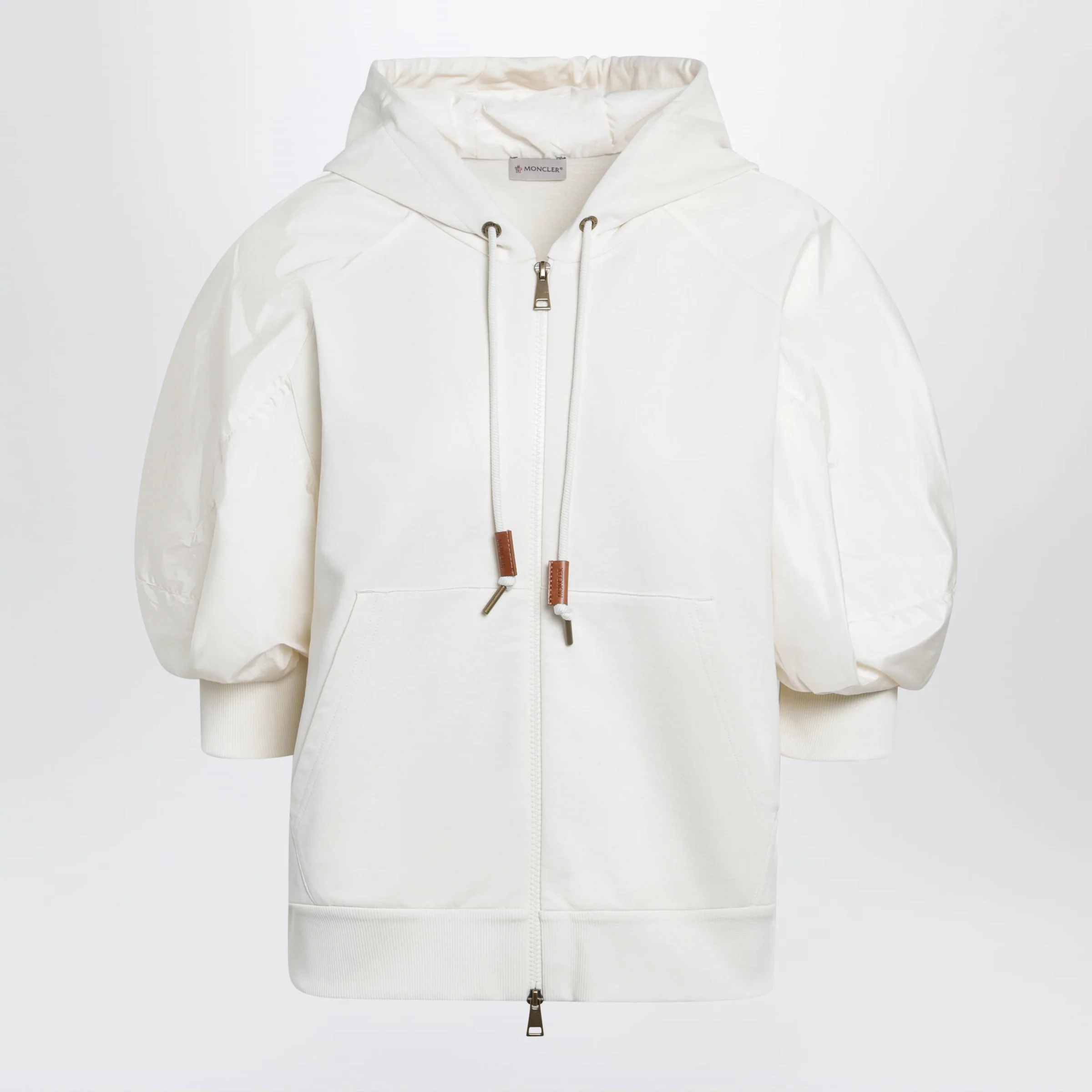 Moncler White short-sleeve jersey sweatshirt