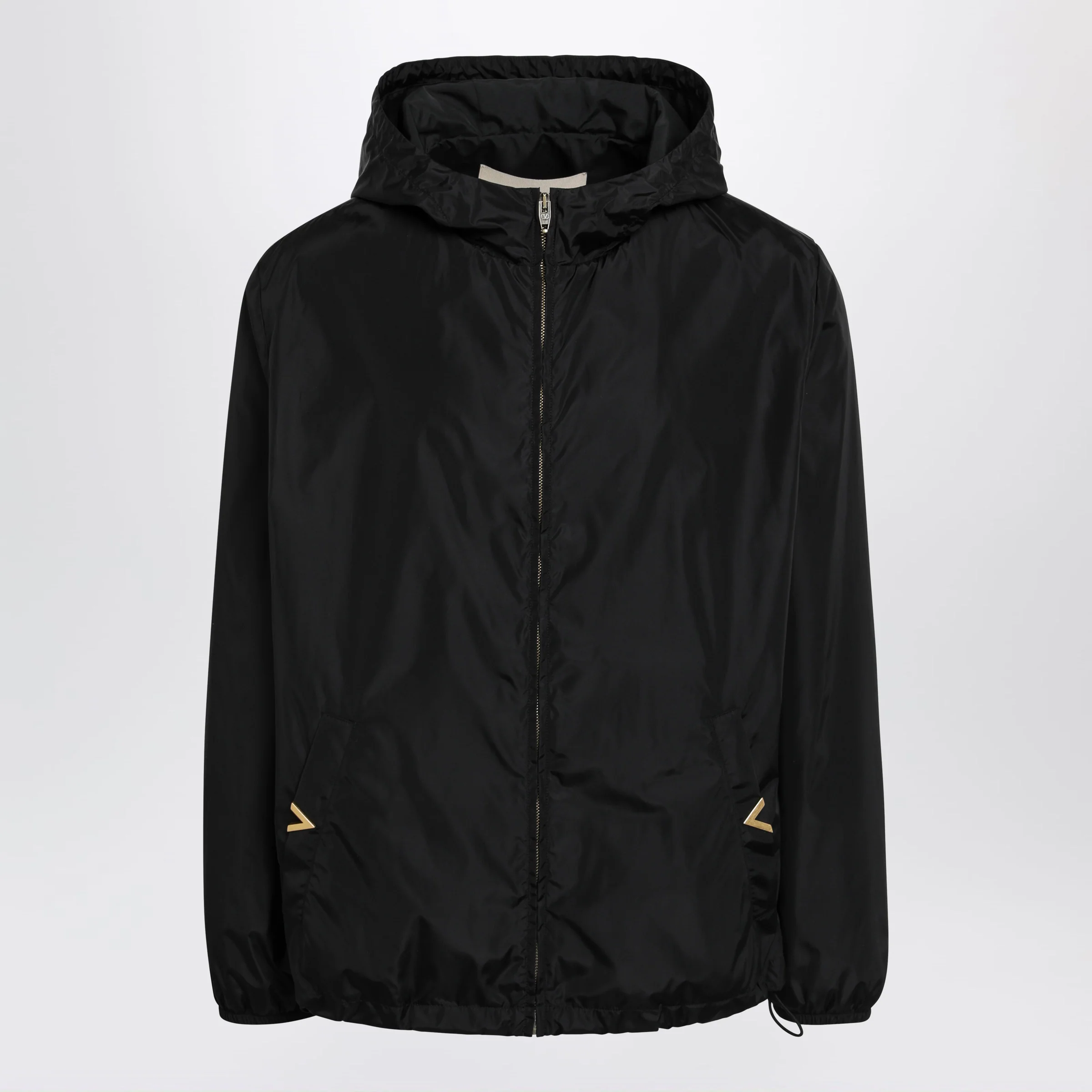 Valentino Black windbreaker with Vgold detail
