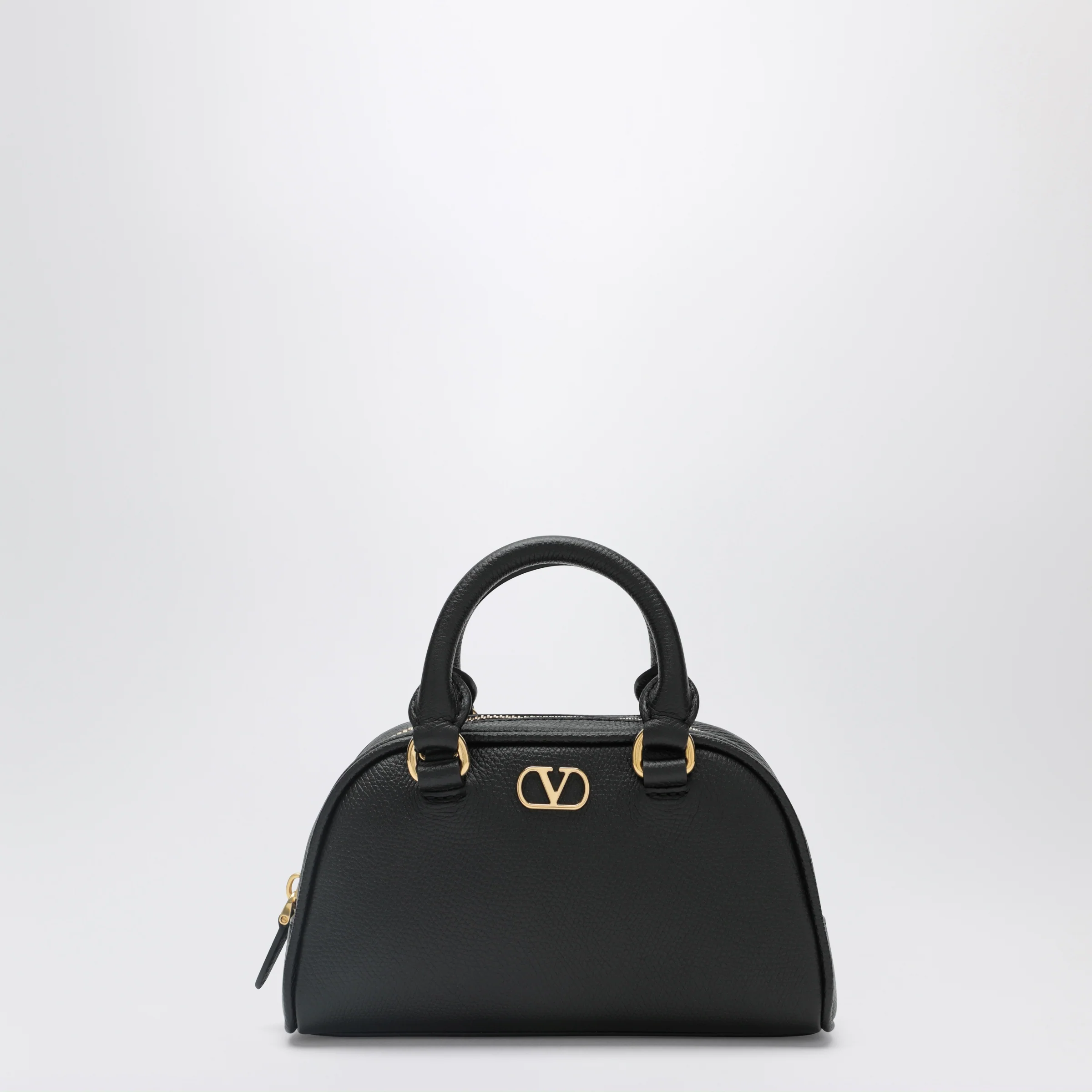 Valentino Garavani Black VLogo Signature mini duffle bag in grained calfskin