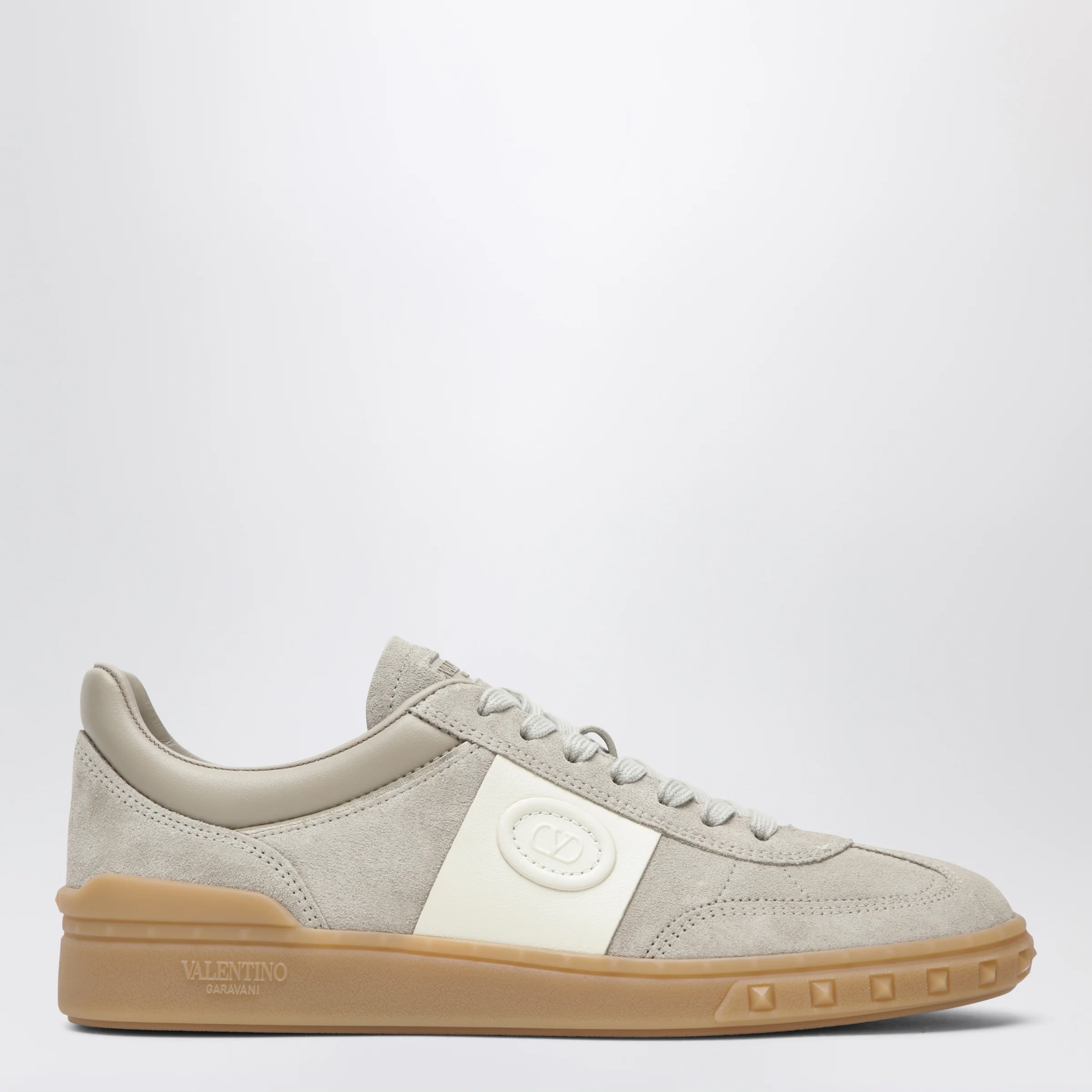 Valentino Garavani Upvillage mixed-material sneakers in beige and ivory