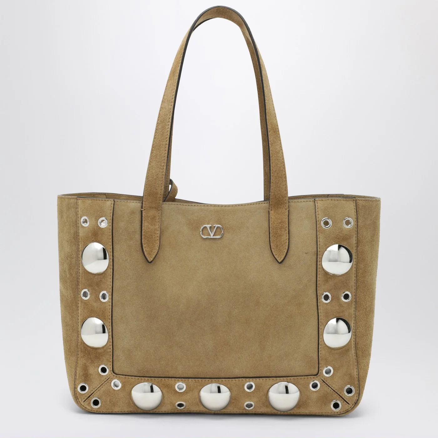 Valentino Garavani Medium Nellcôte tote bag in Havana suede