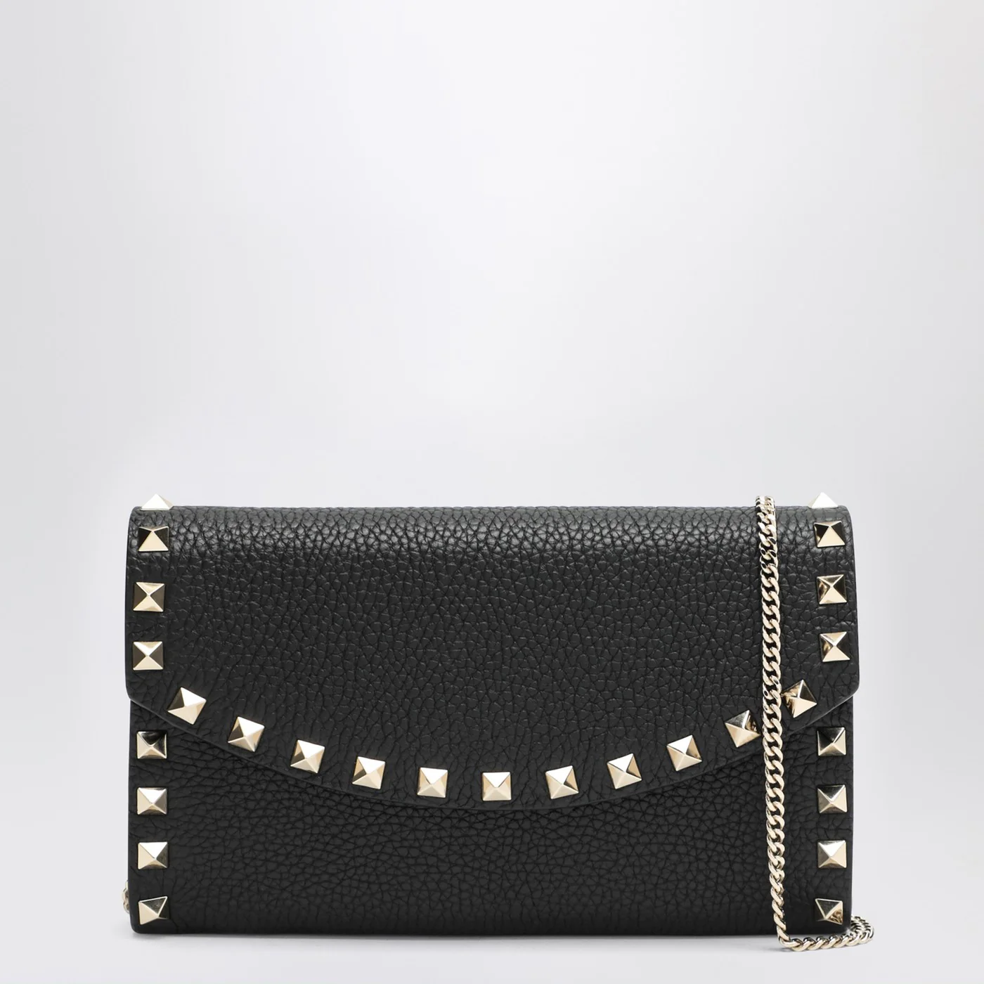 Valentino Garavani Black Rockstud crossbody wallet