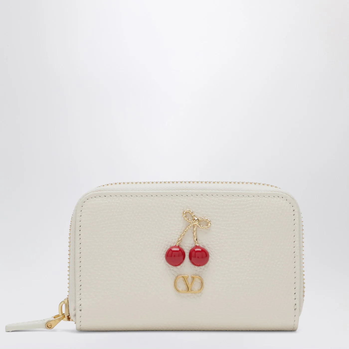 Valentino Garavani Ivory Cherryfic zip-around wallet