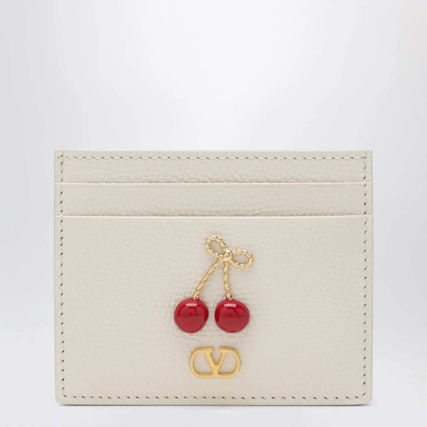 Valentino Garavani Cherryfic cardholder in ivory leather