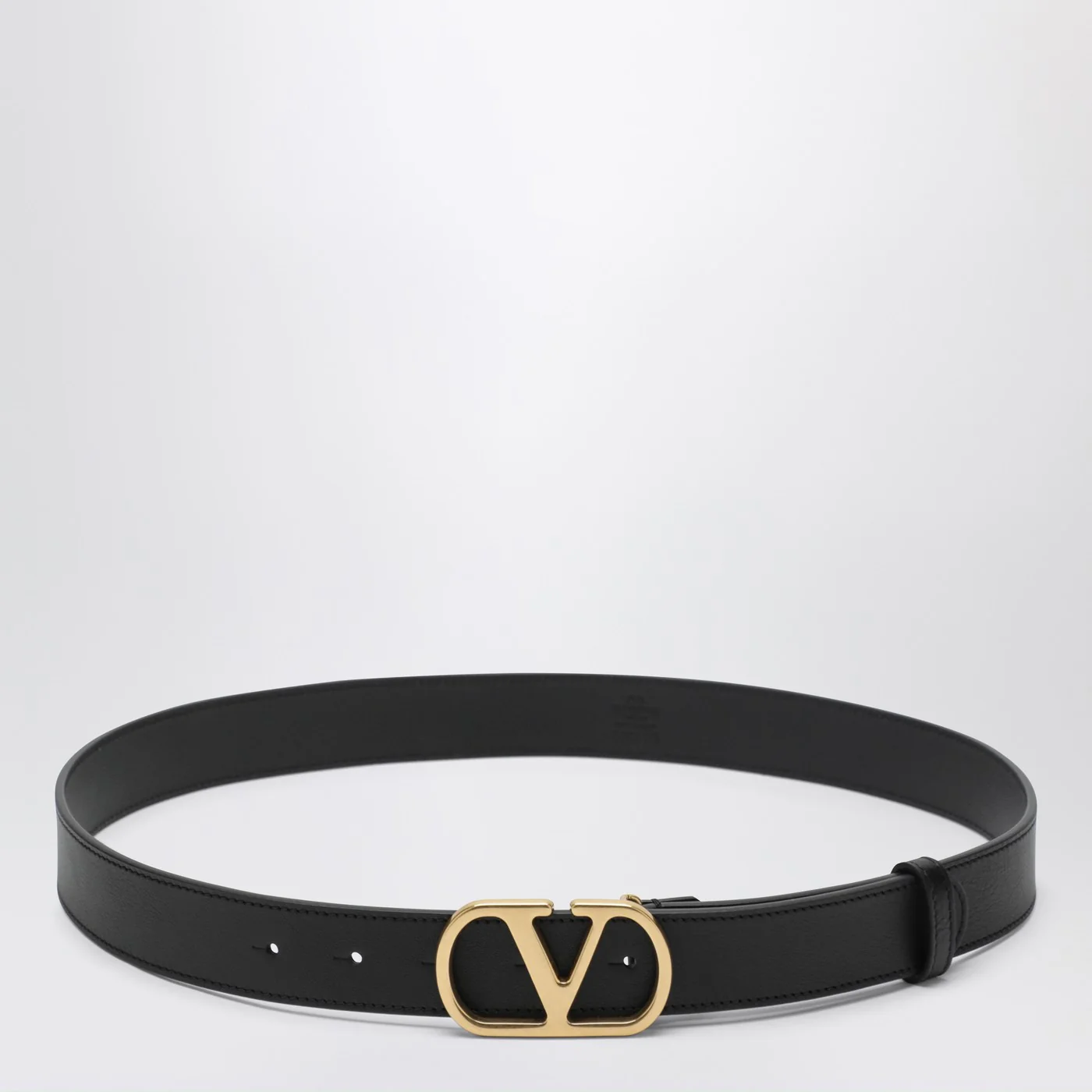 Valentino Garavani Black 3 cm Vlogo Signature leather belt