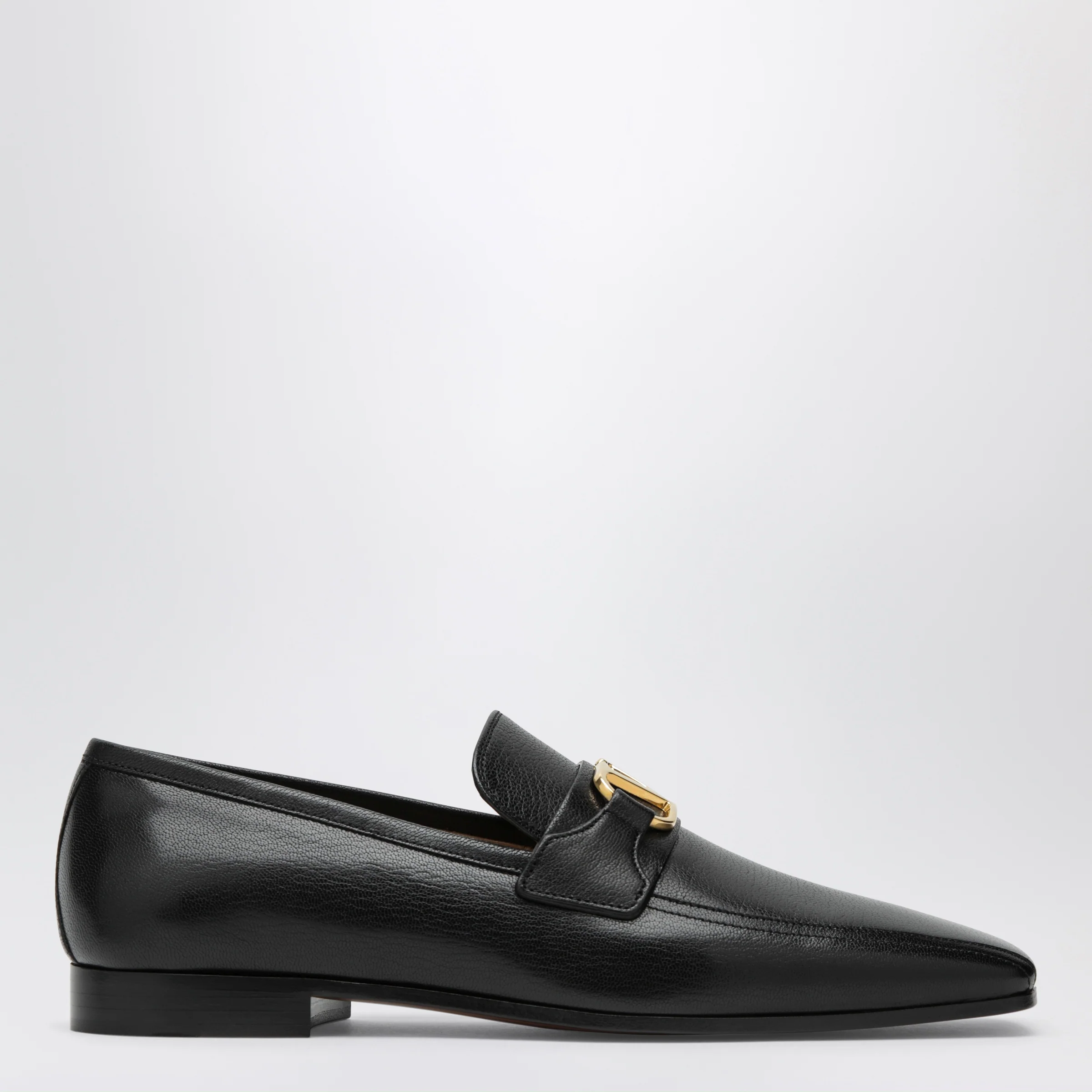 Valentino Garavani Black Vlogo Signature goatskin loafers