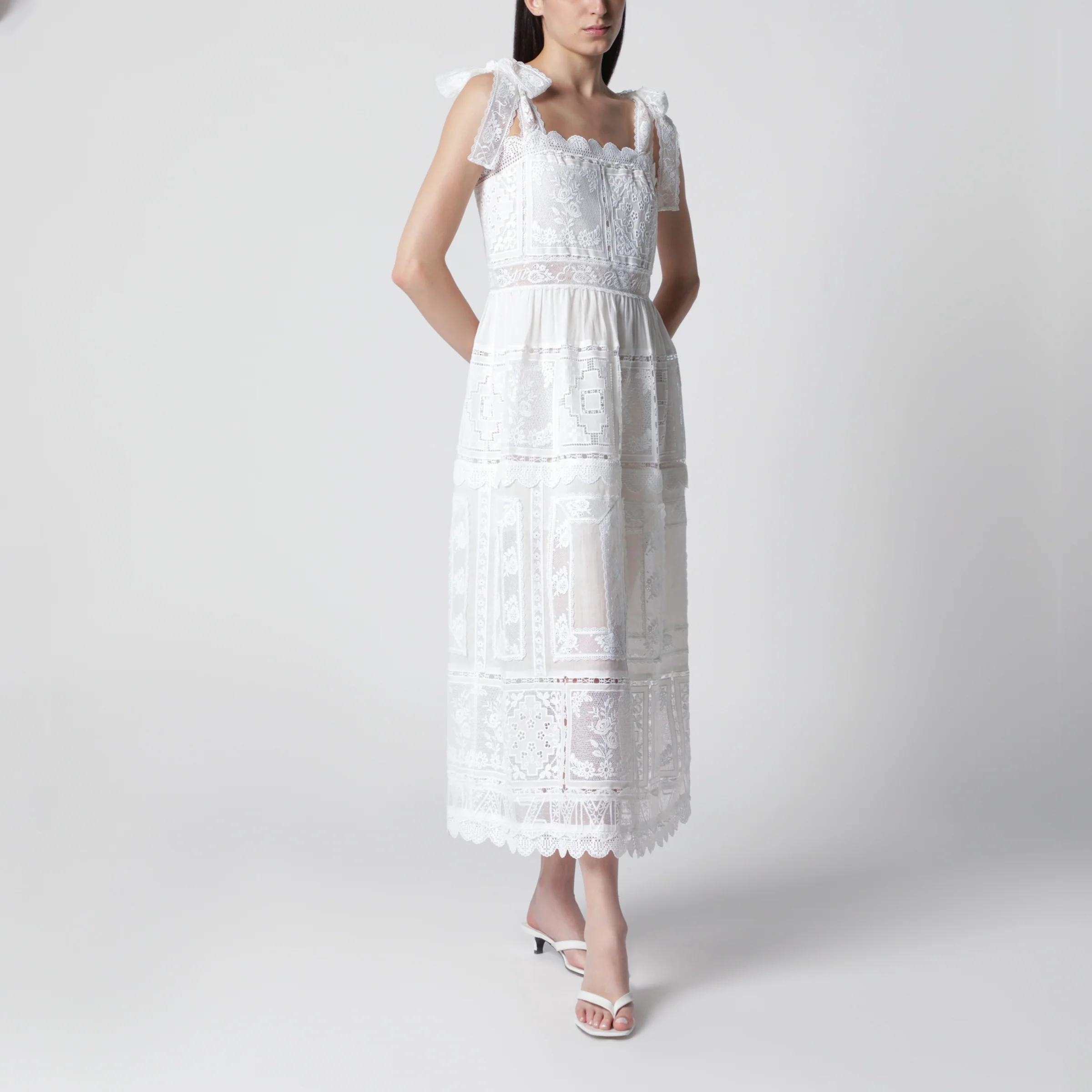 ZIMMERMANN Ivory Aster dress with lace trim