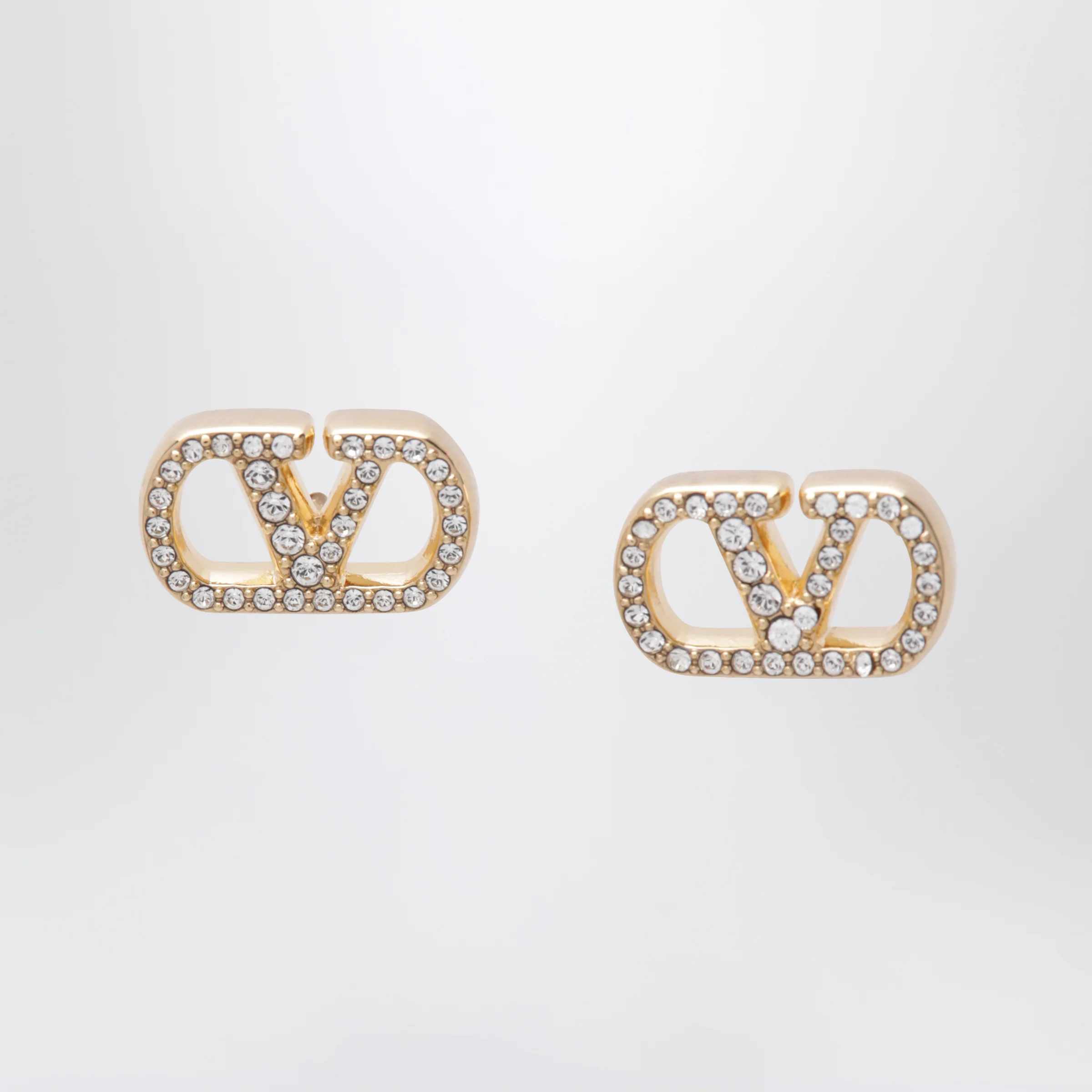 Valentino Garavani Gold-tone VLogo Signature earrings with Swarovski crystals