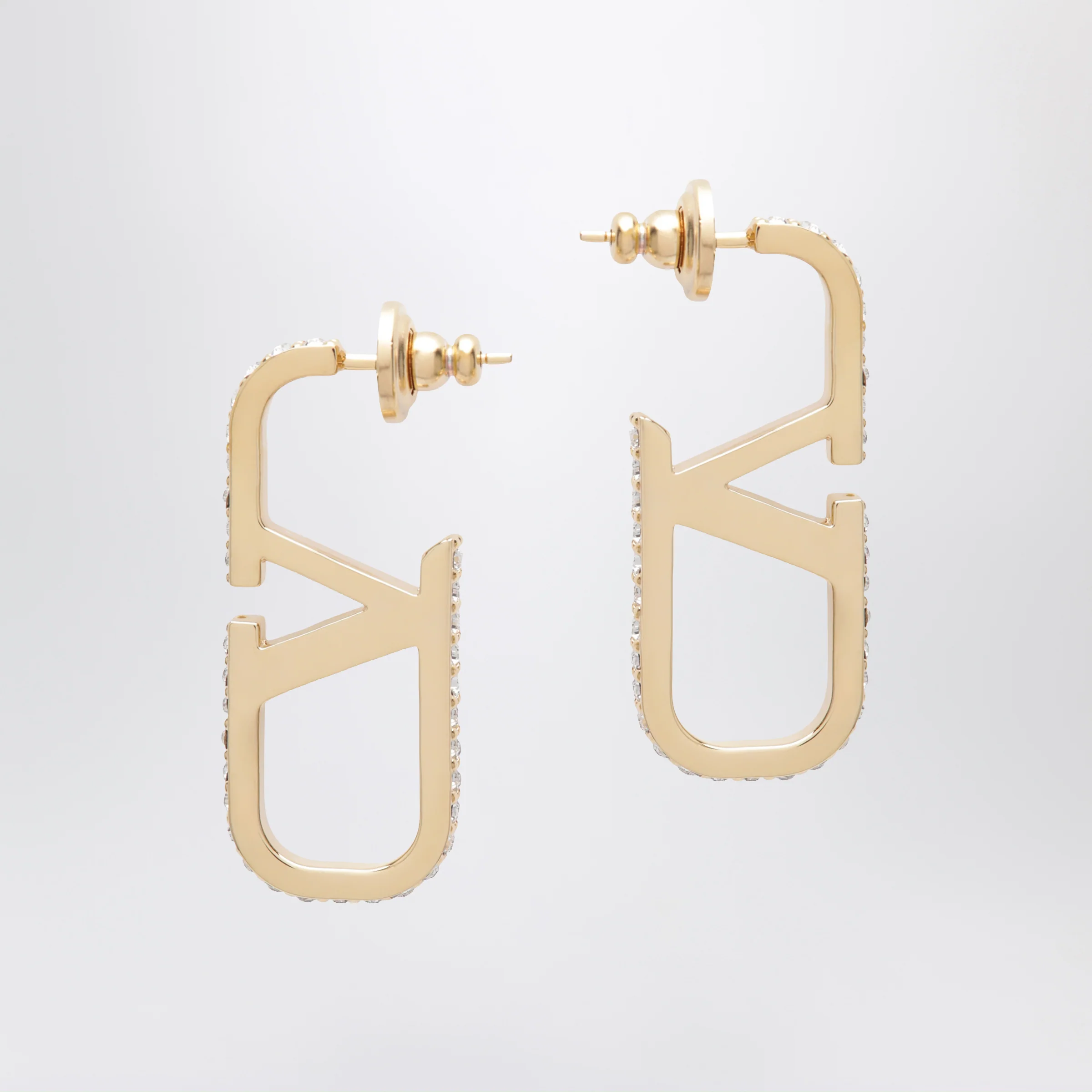 Valentino Garavani Gold-tone VLogo Signature earrings with Swarovski crystals