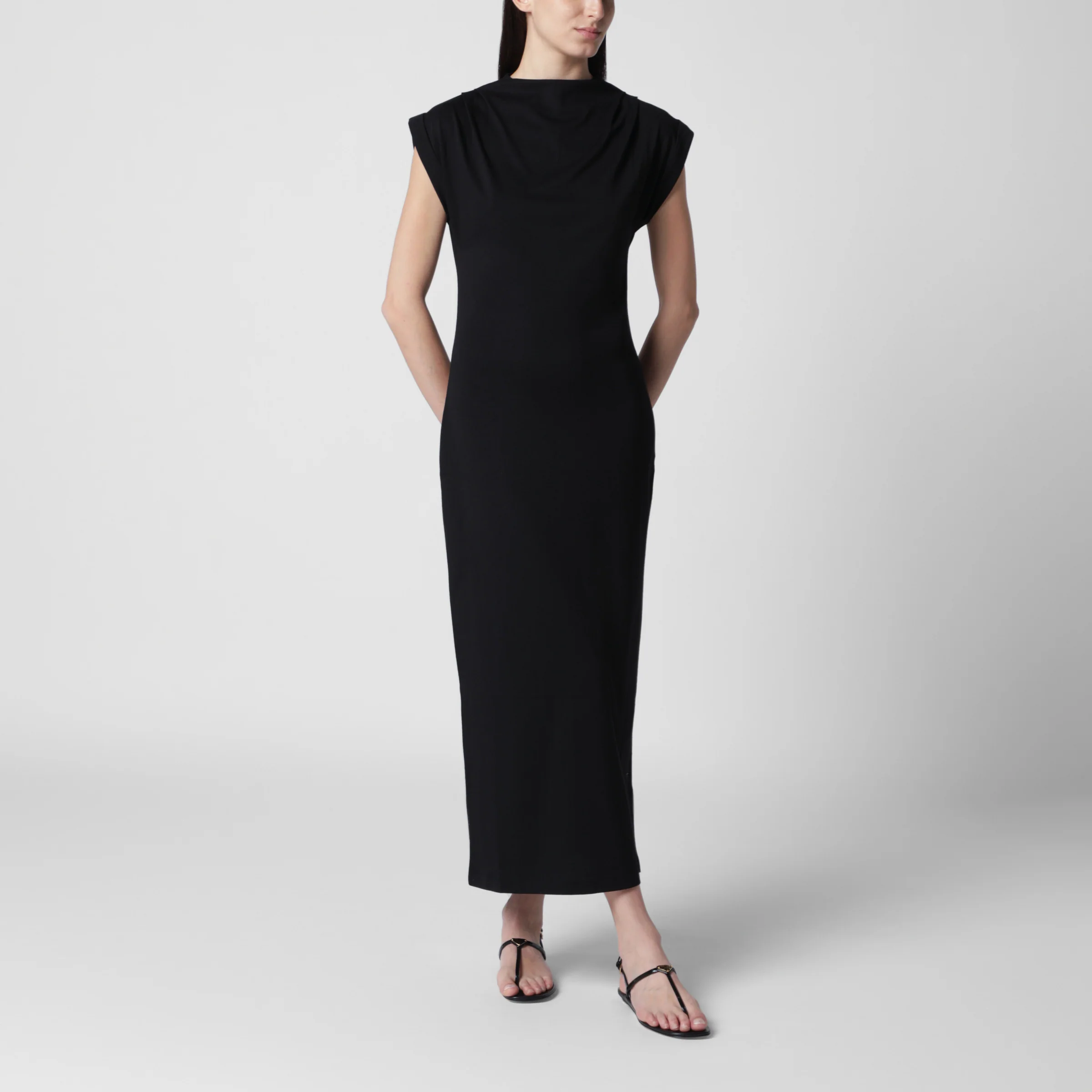 ANINE BING Alix black cotton-blend dress