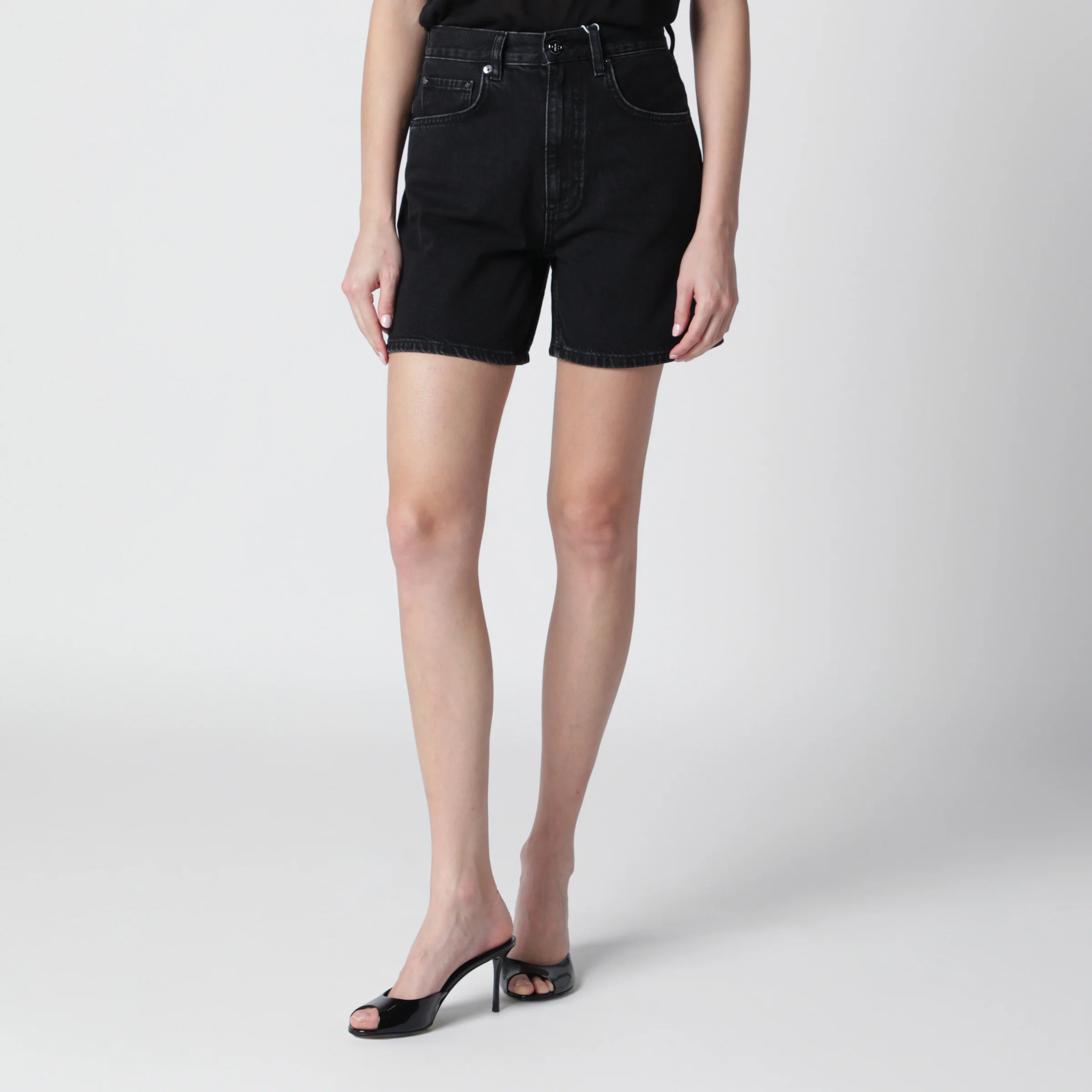 ANINE BING Delaney shorts in vintage black denim