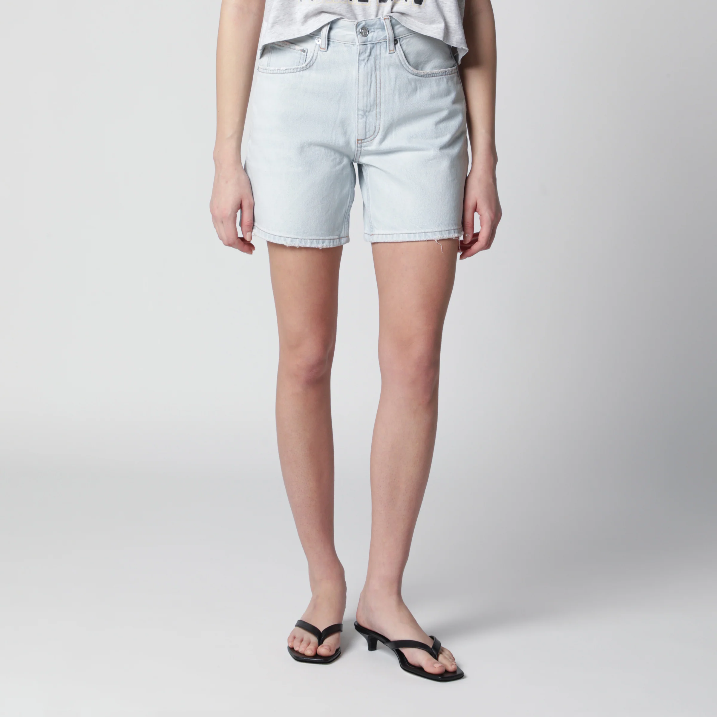 ANINE BING Light blue denim shorts