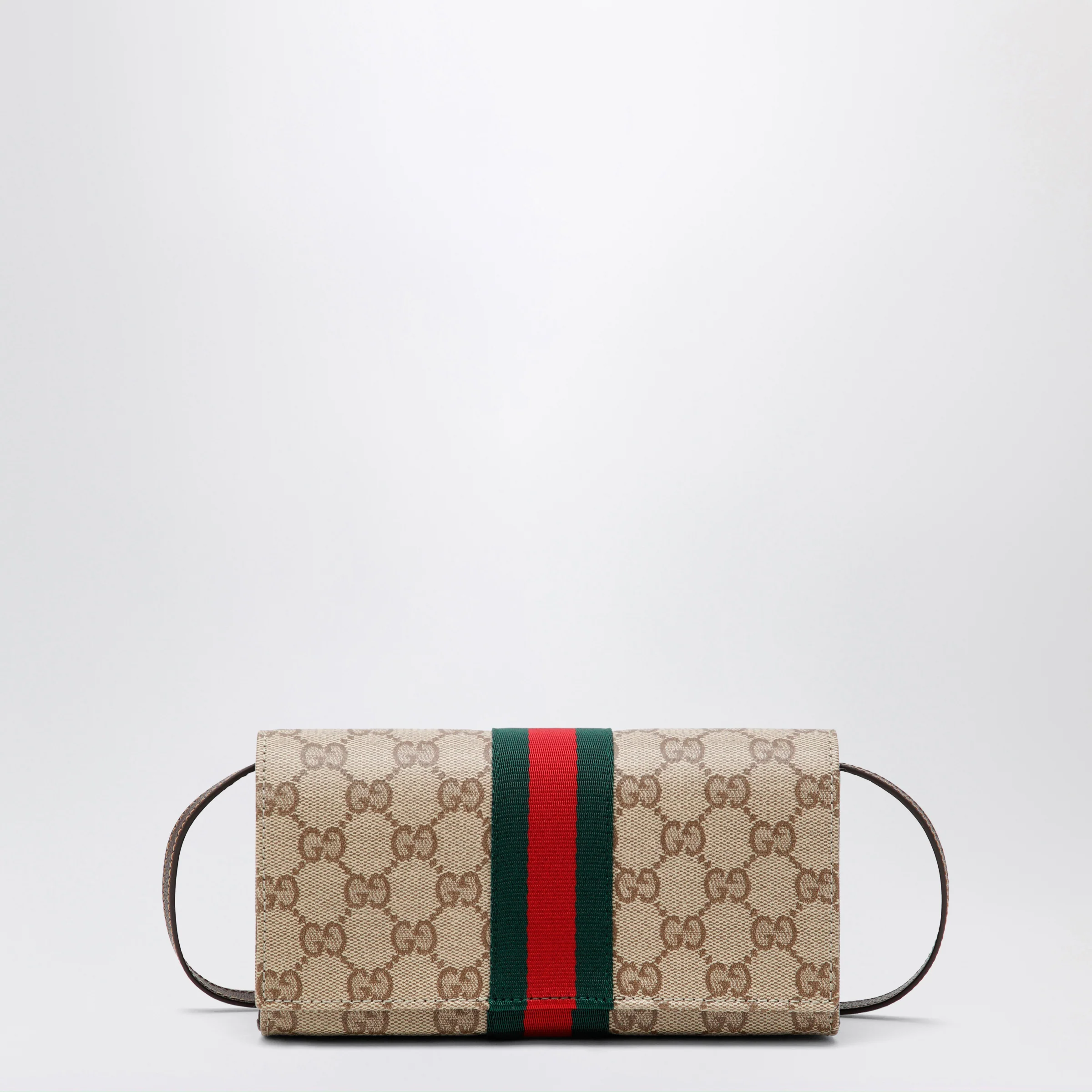 GUCCI Small pouch in GG canvas with Web stripe