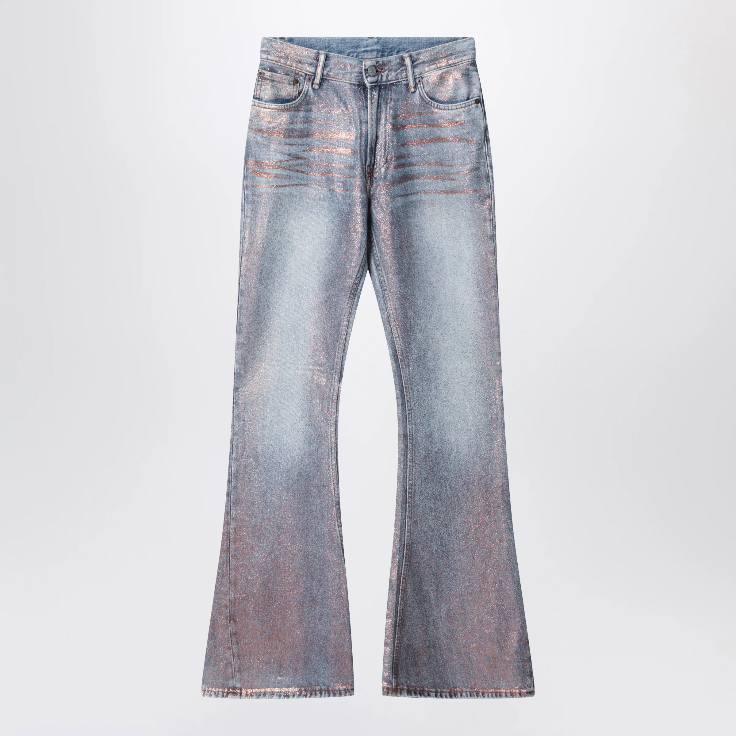 Acne Studios Fitted glitter jeans 2025F Rose copper/light blue