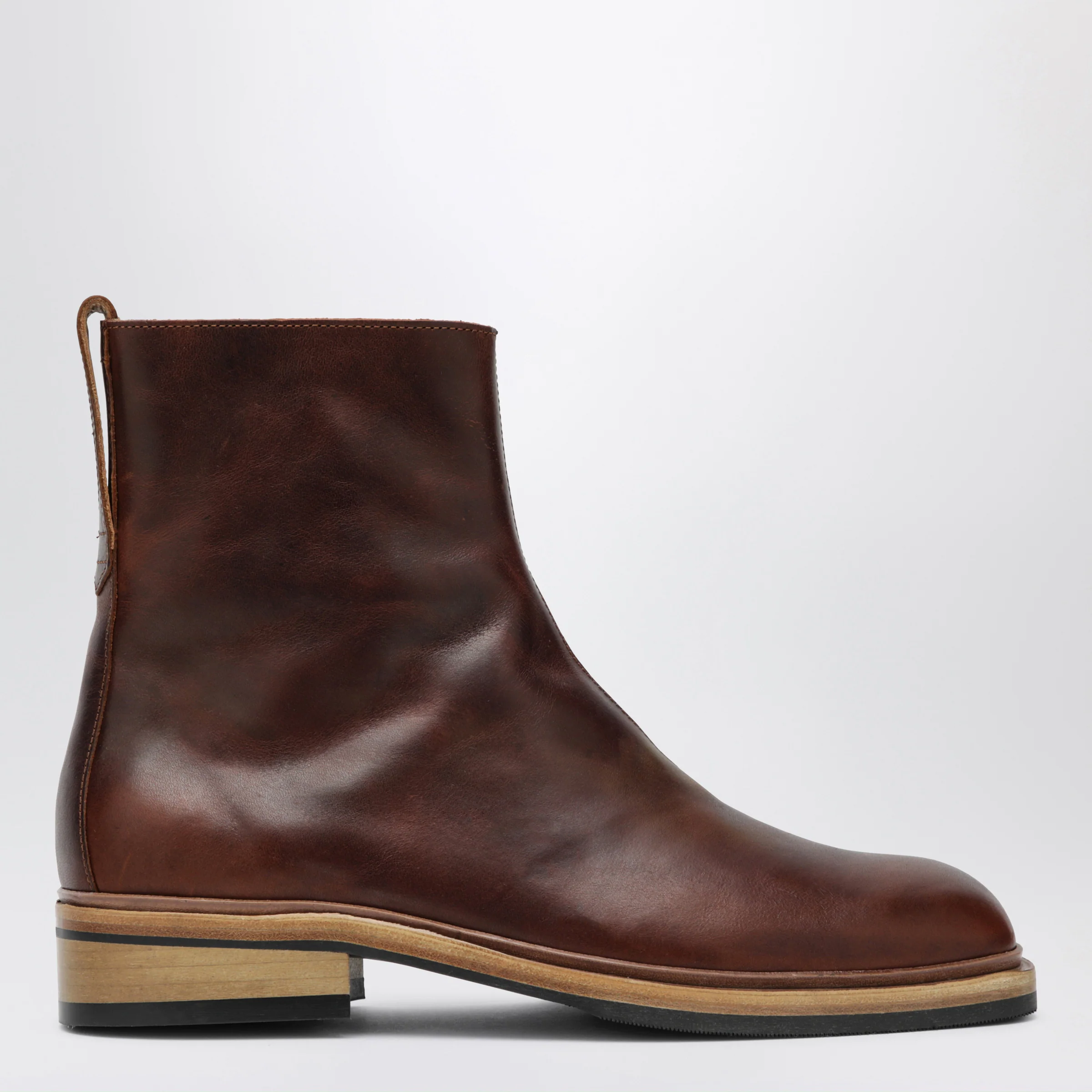 Our Legacy Daimono boots in whisky-colored calfskin