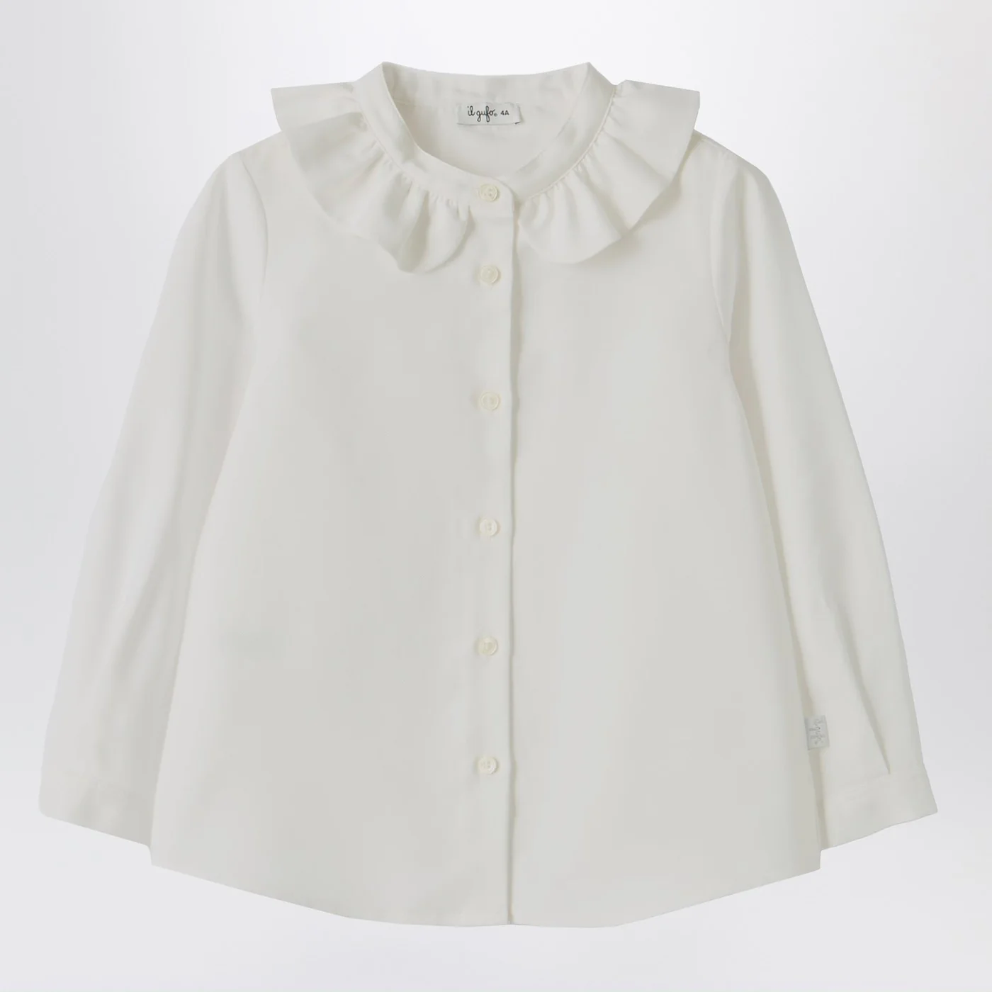 Il Gufo White shirt with ruffled collar