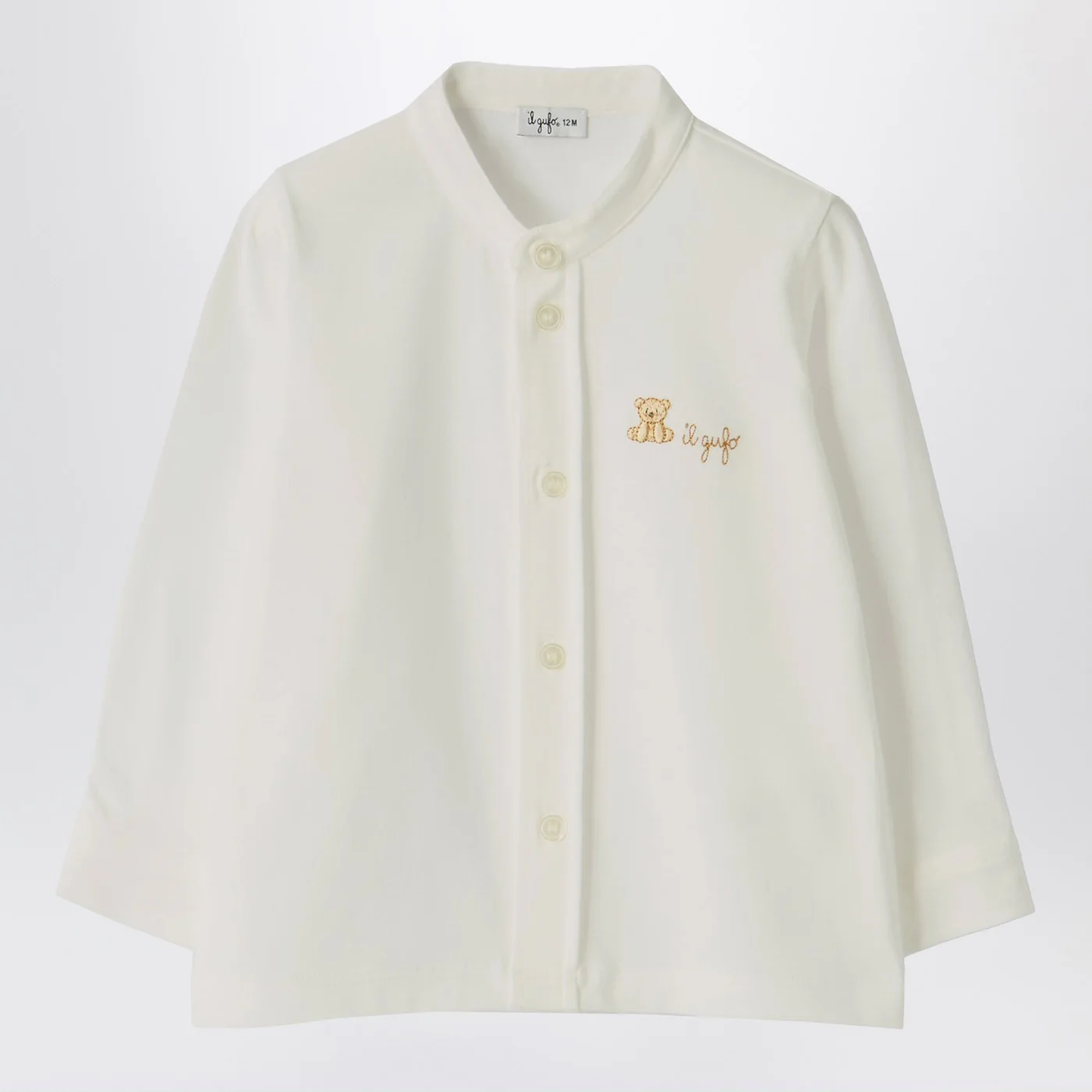 Il Gufo White shirt with bear embroidery