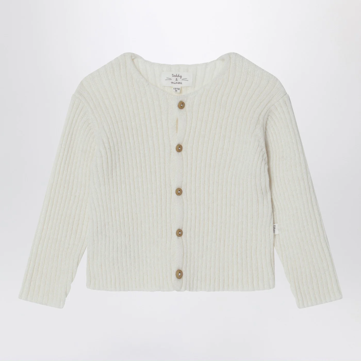 Teddy & Minou Milk-white wool-blend cardigan