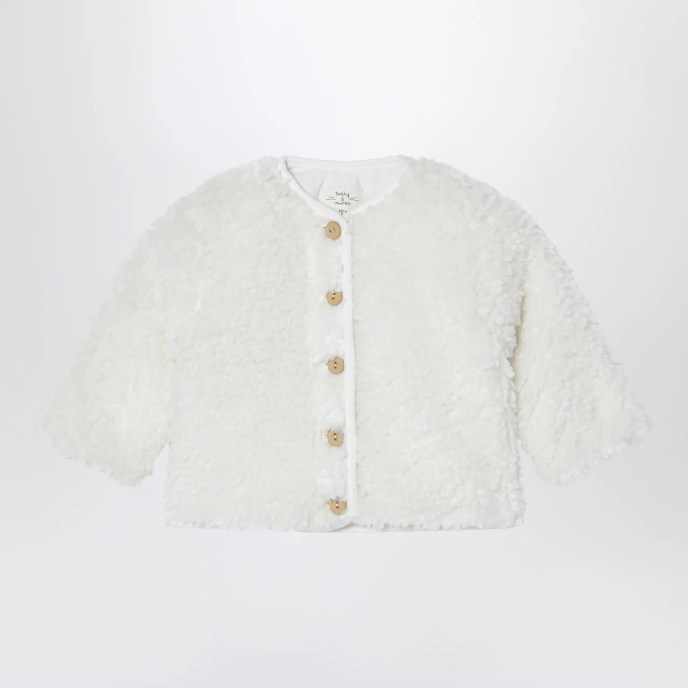 Teddy & Minou Milk-white shearling-effect jacket