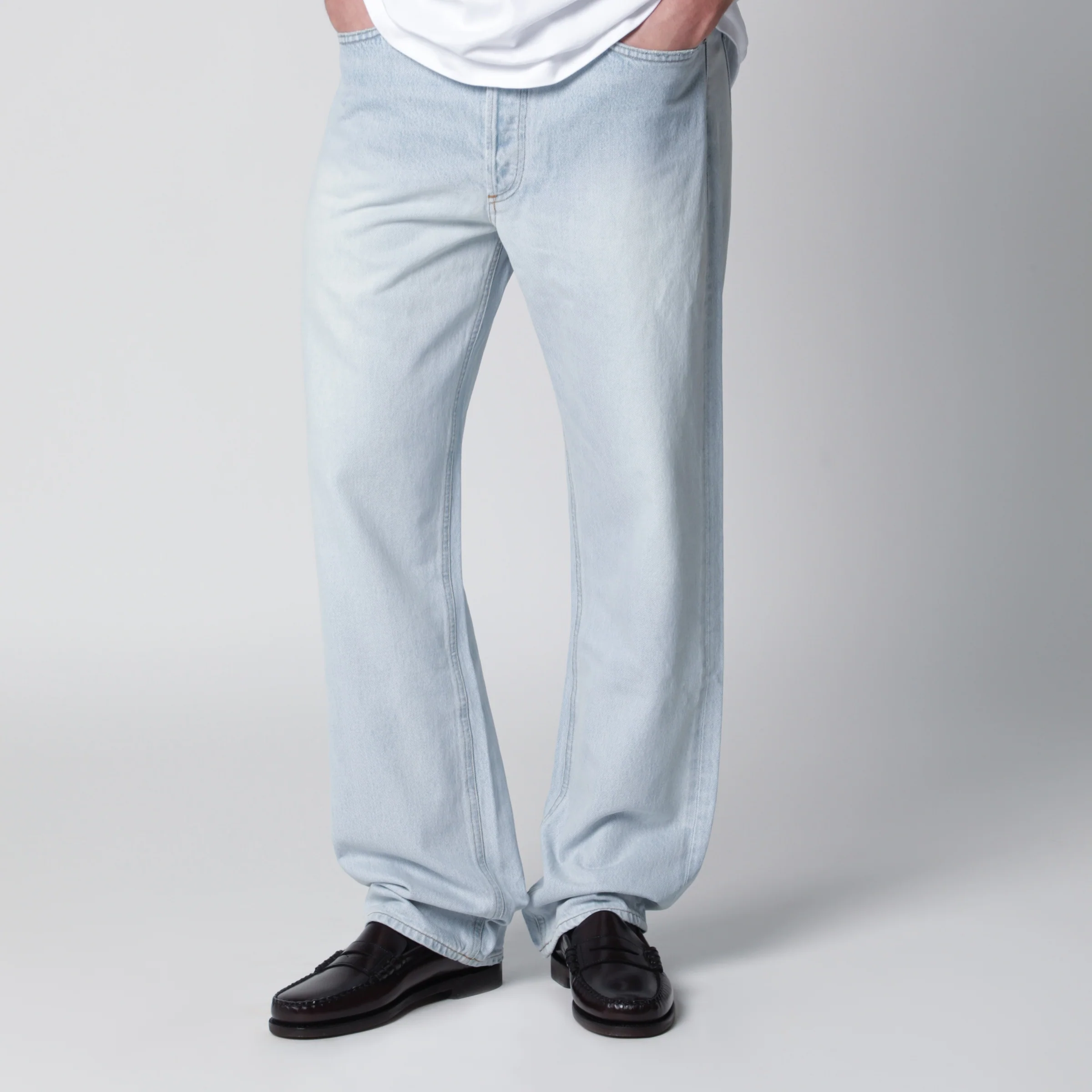 AGOLDE 90s straight-leg mid-rise jeans in light blue denim