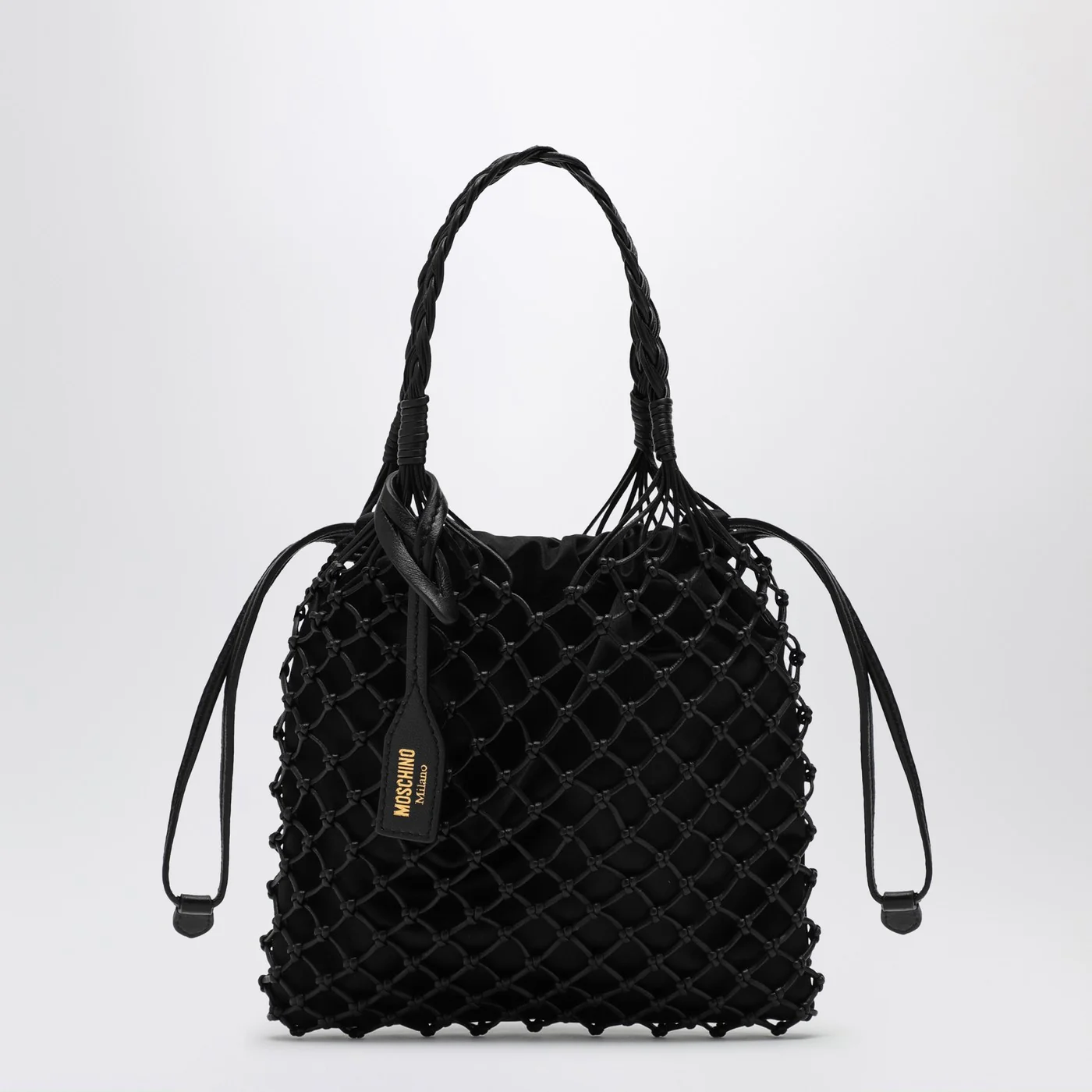 Moschino Basket Net black nappa bag