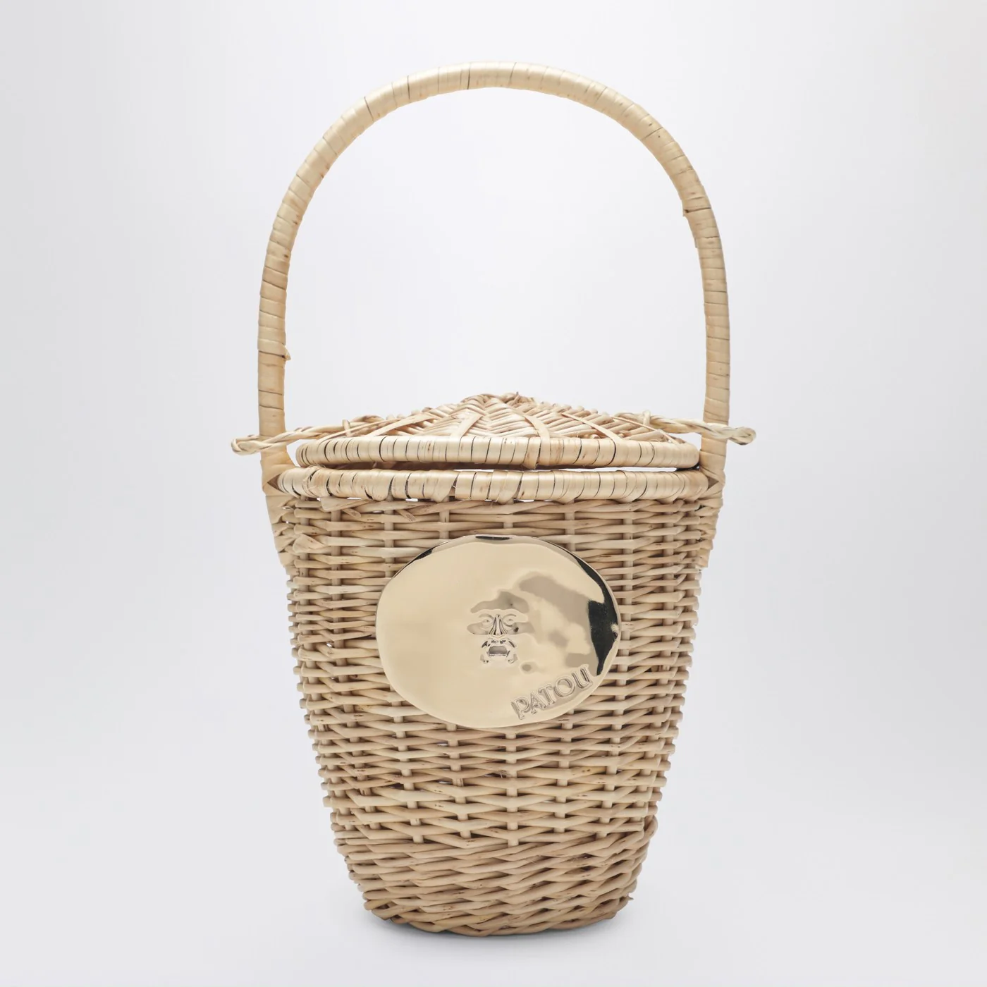 Patou Beige wicker bucket