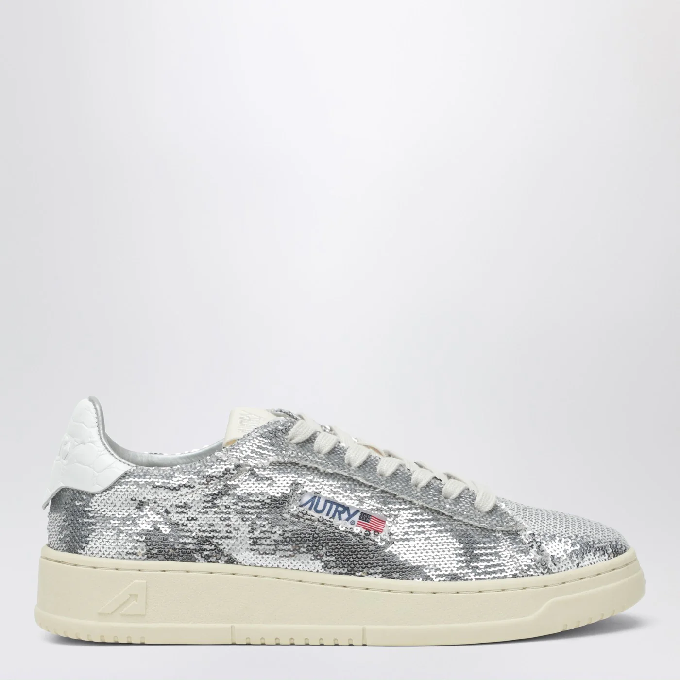 AUTRY Dallas Sparkling sneakers in grey/white sequins