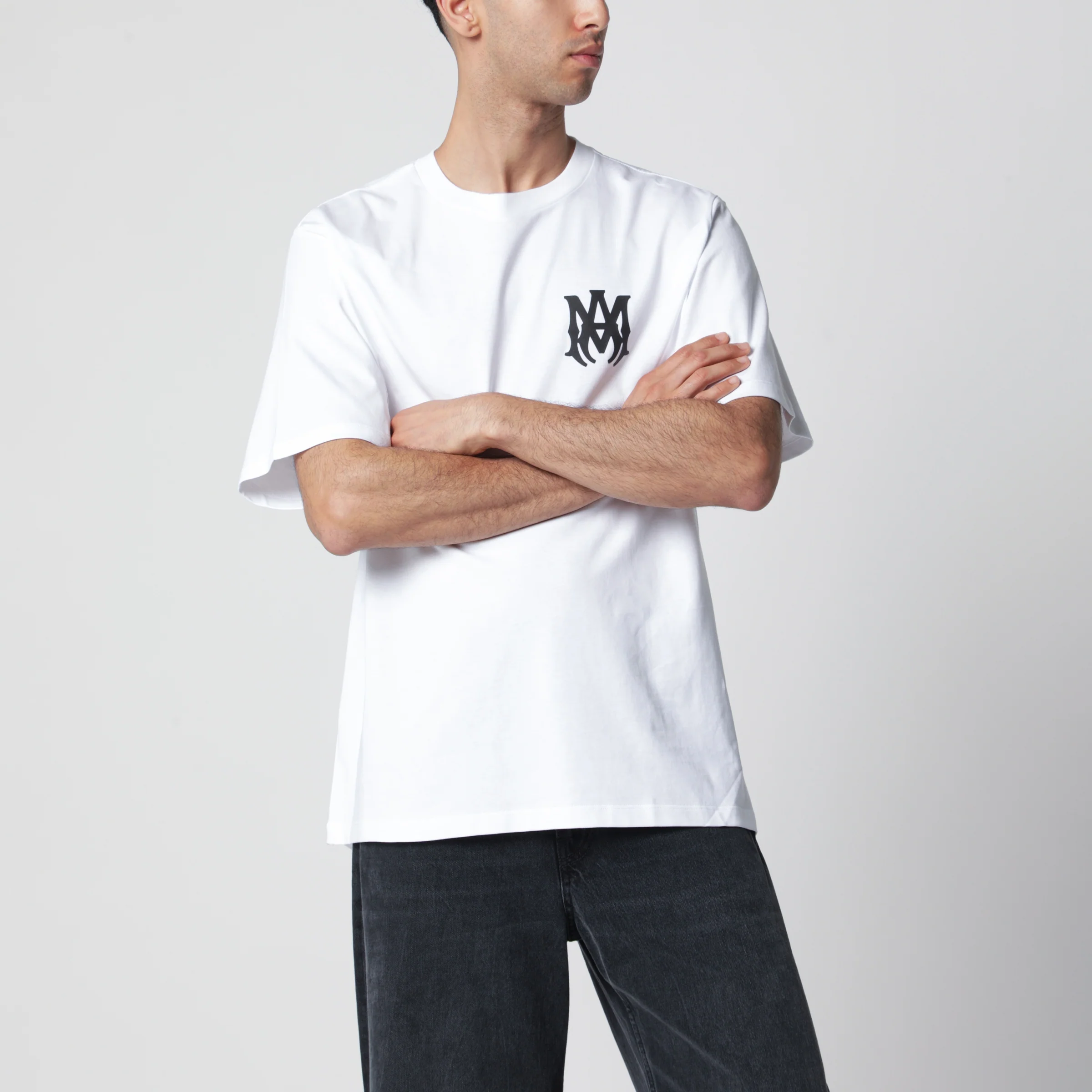 AMIRI White cotton T-shirt with logo print