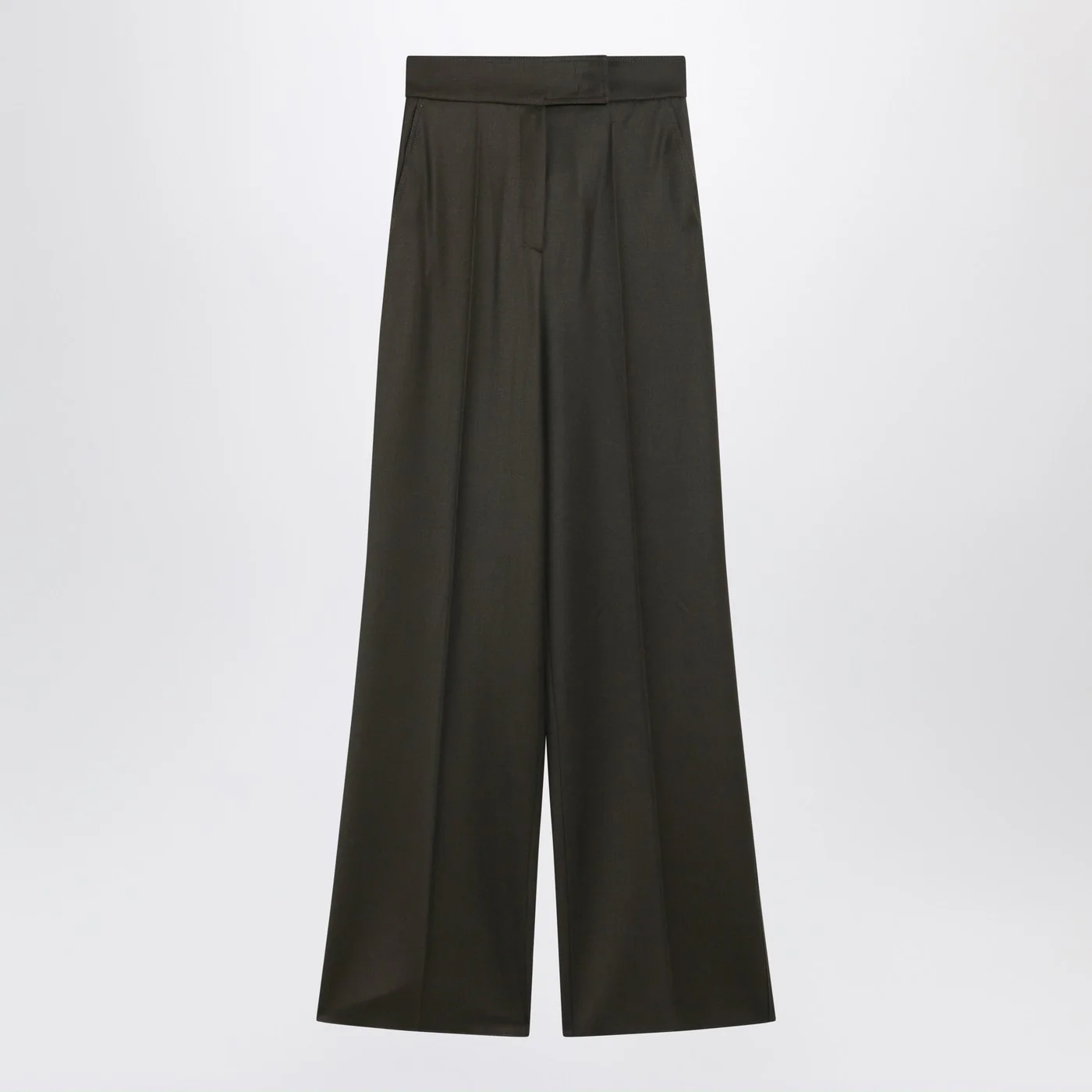 Max Mara Moss green wide-leg wool trousers