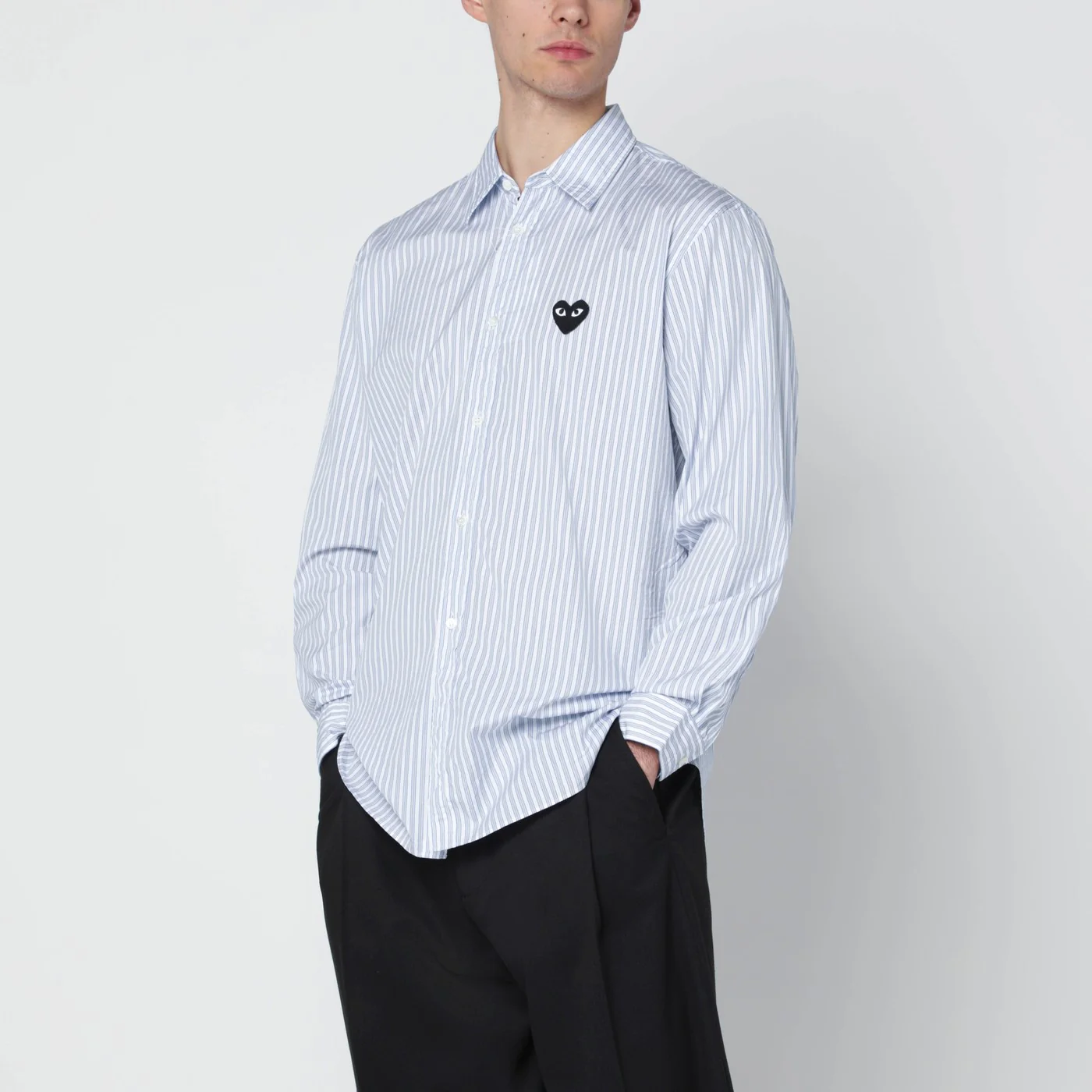 Comme des Garçons Shirt Light blue striped cotton shirt