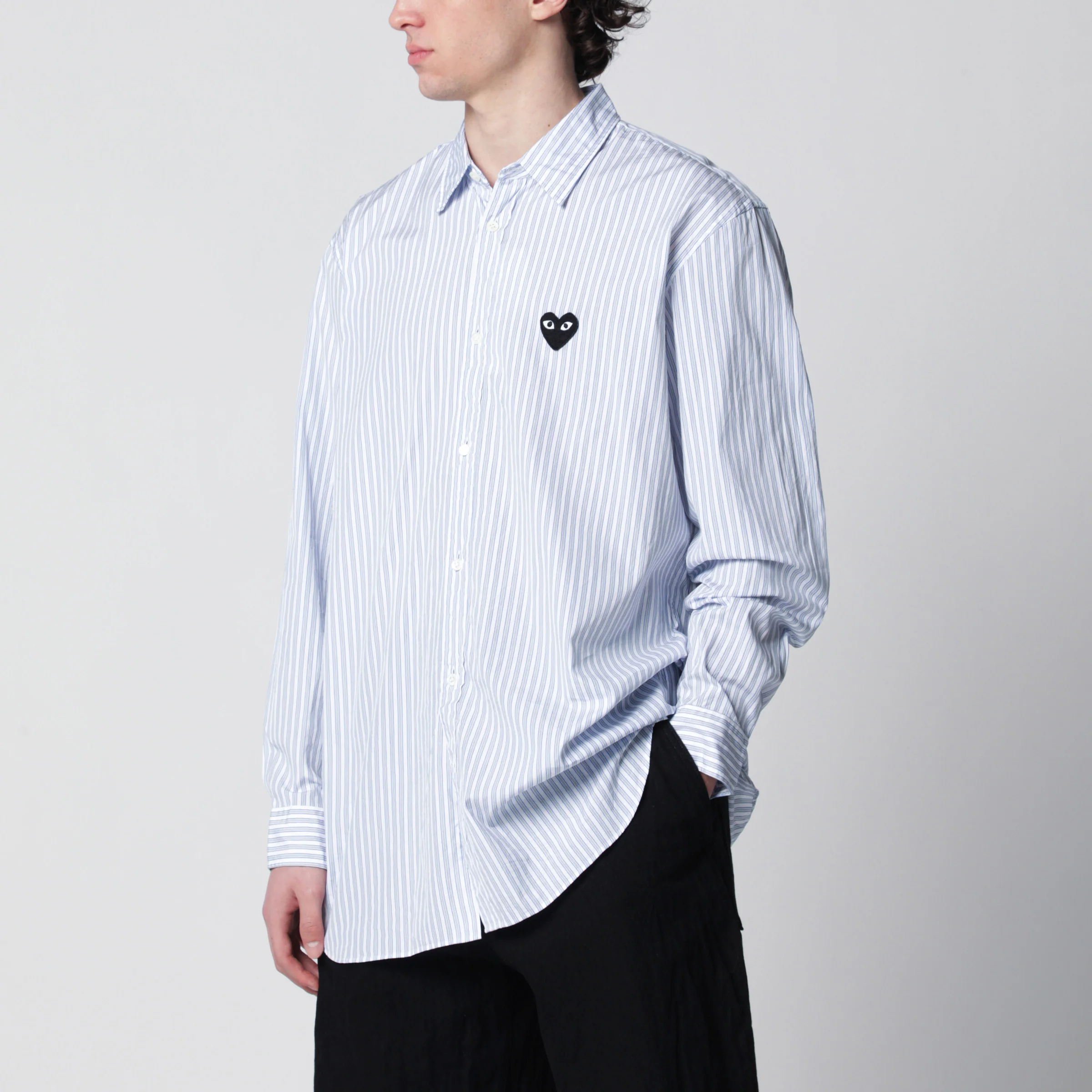 Comme des Garçons Shirt Light blue striped cotton shirt