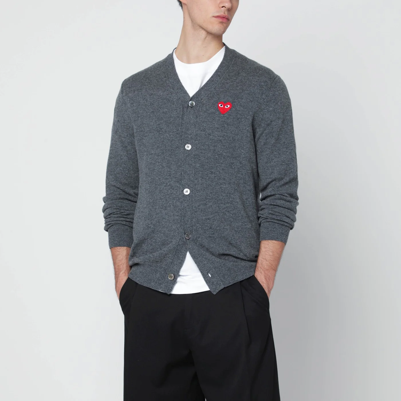 Comme des Garçons Shirt Grey wool cardigan