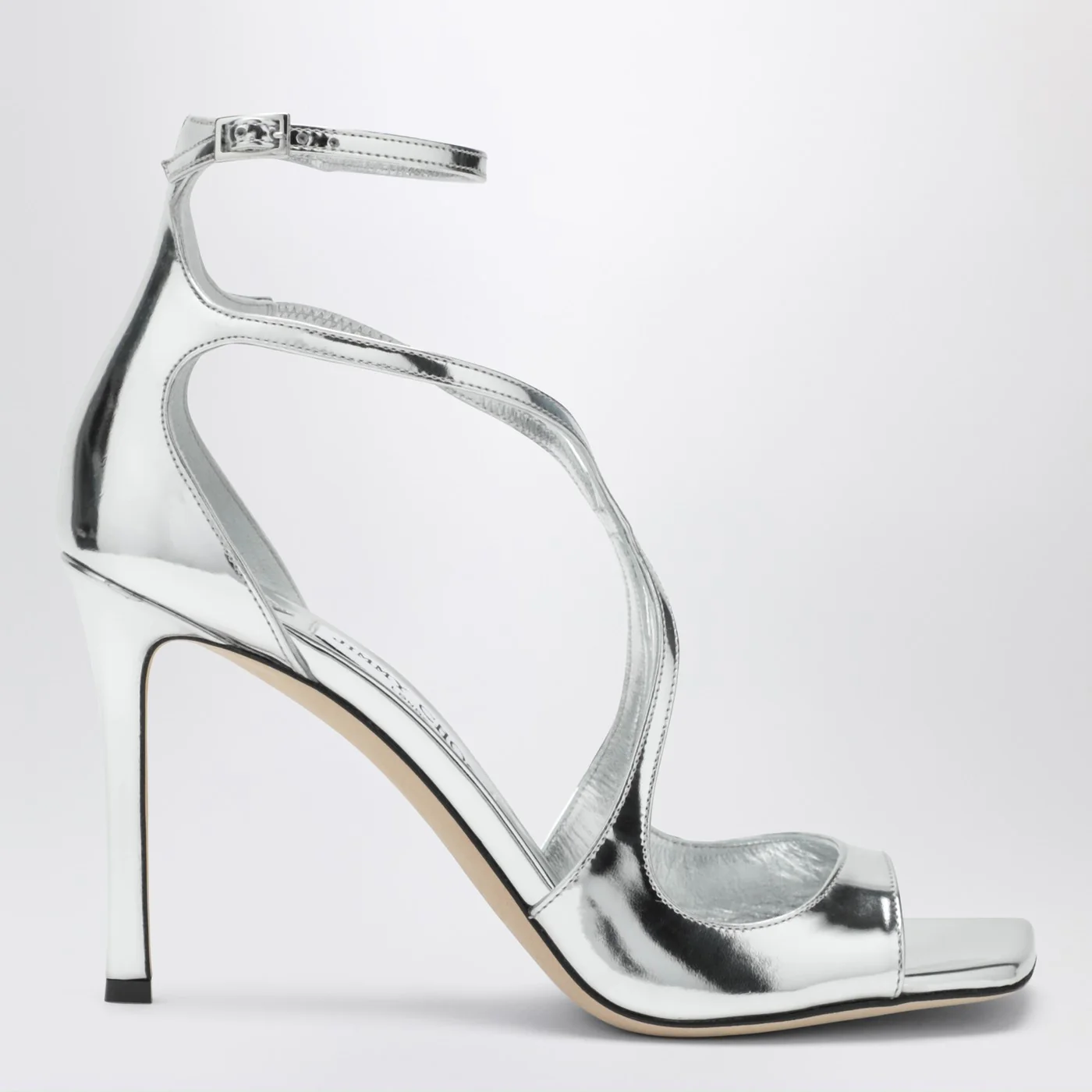 Jimmy Choo Azia 95 metallic silver sandals